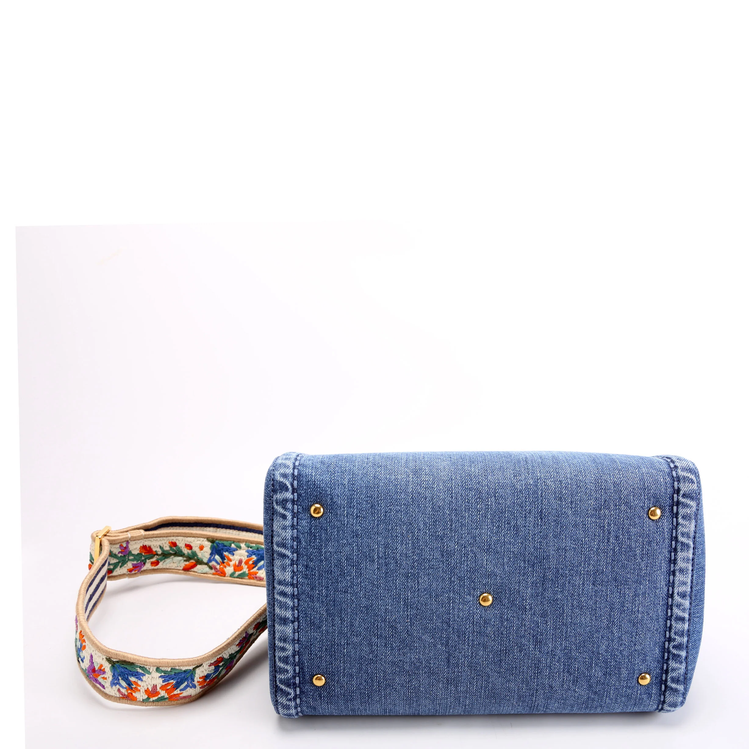 Alltime Medium Denim With Embroidered Strap Blue/Multicolor - Image 4