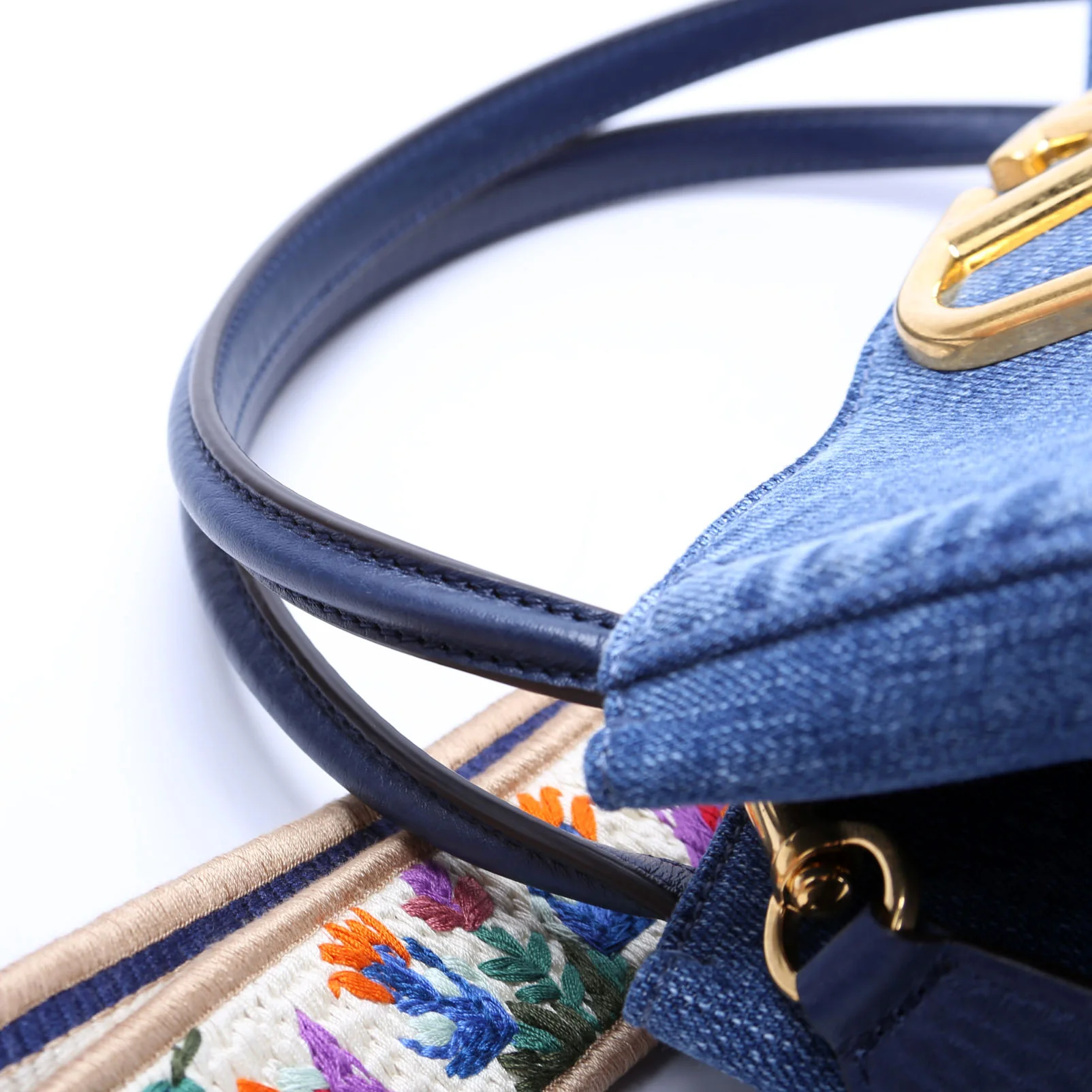 Alltime Medium Denim With Embroidered Strap Blue/Multicolor - Image 7