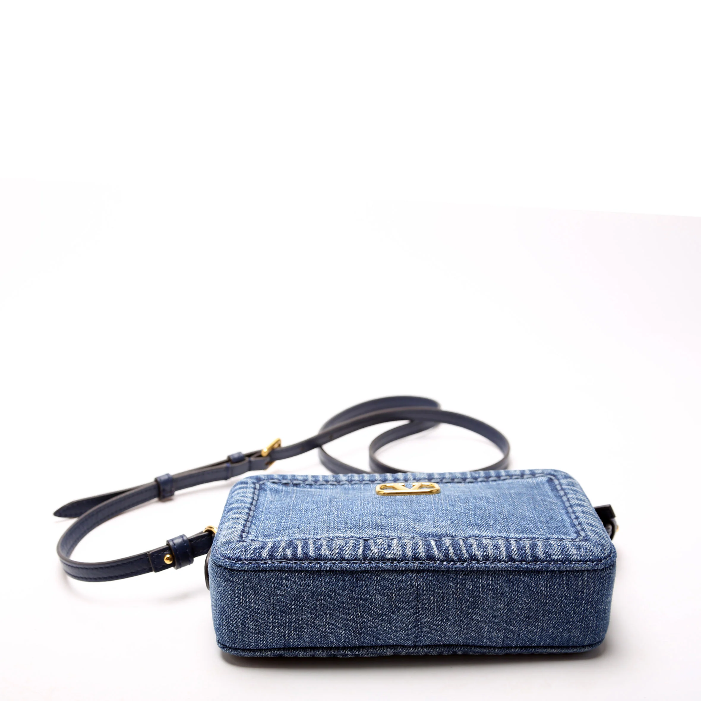 Alltime Mini Denim Crossbody Denim/Gold - Image 4