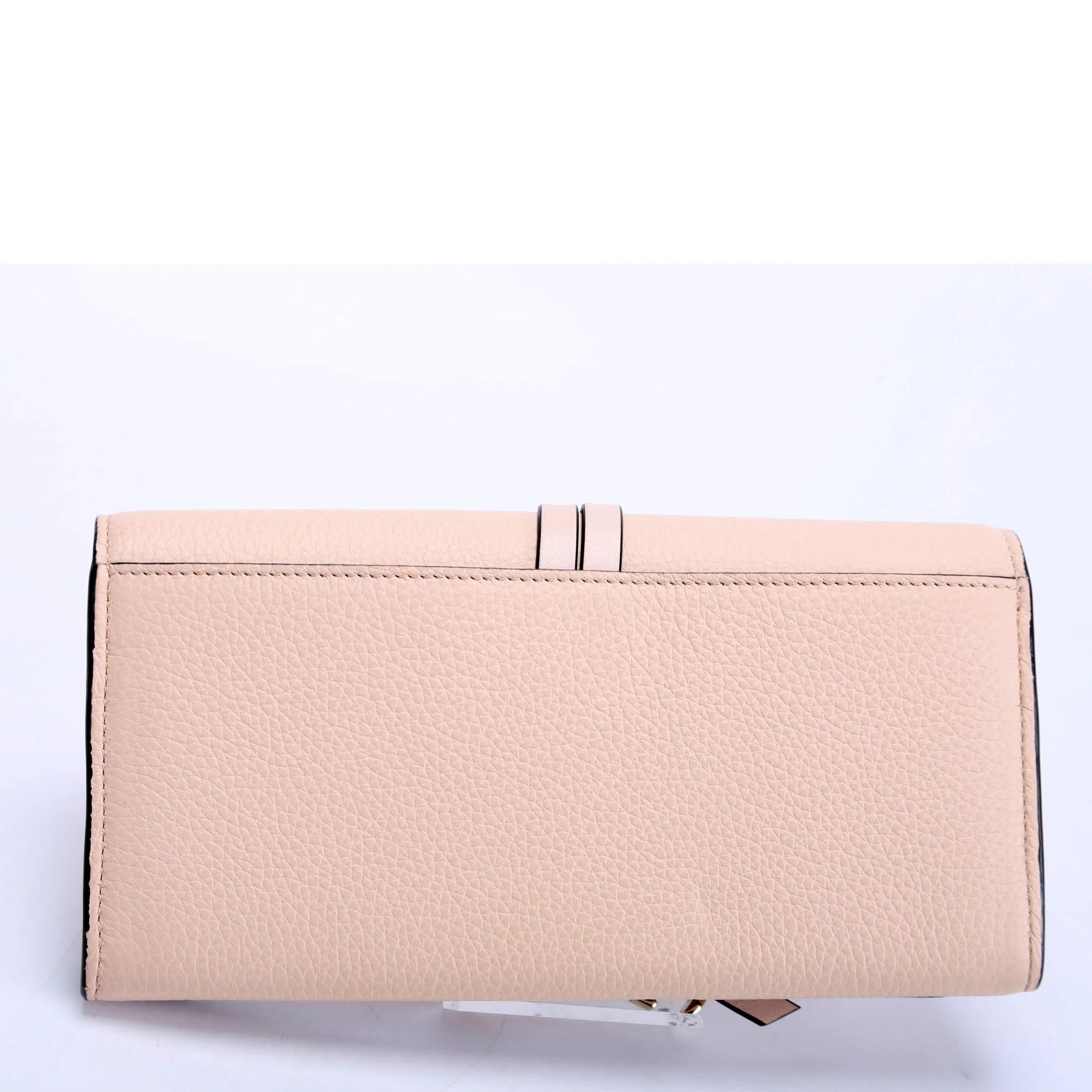 Alphabet Grain Leather Long Wallet Beige - Image 3