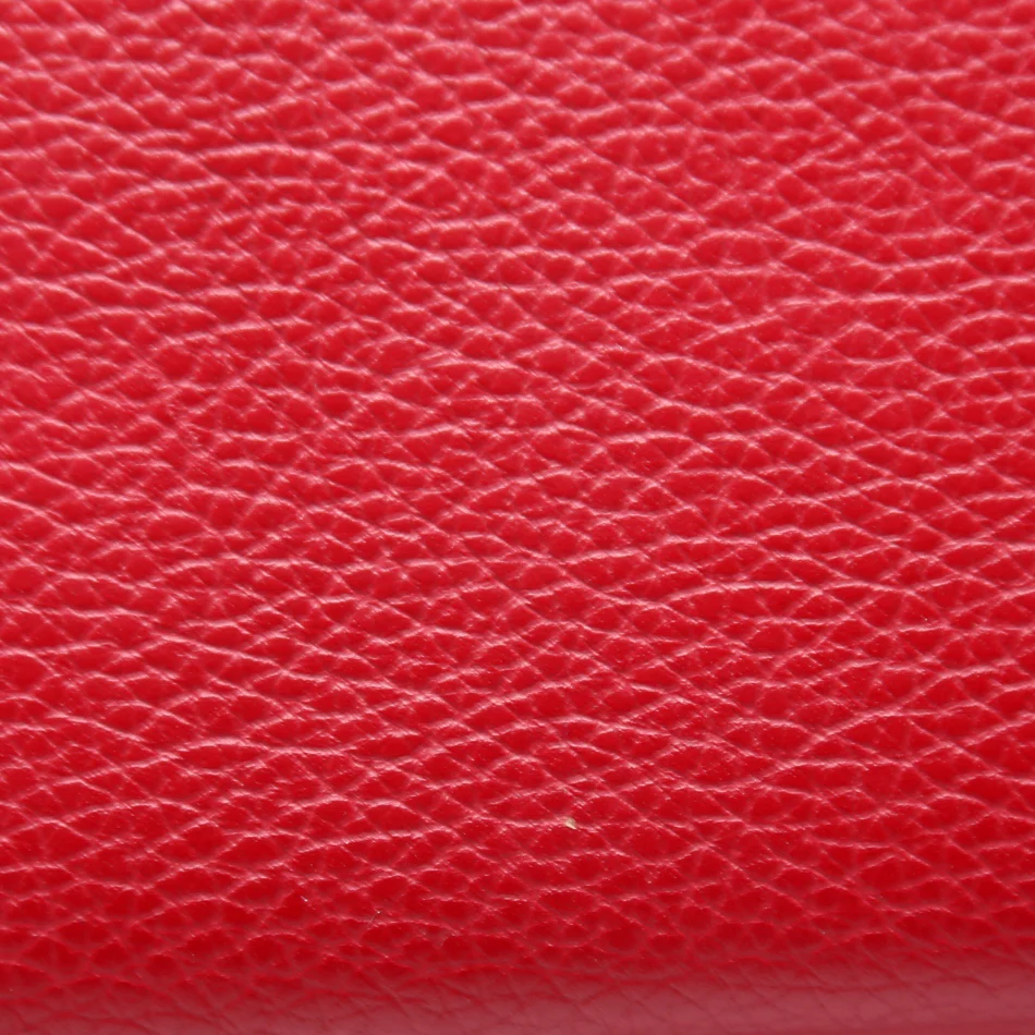 Alphabet Grain Leather Long Wallet Red - Image 9