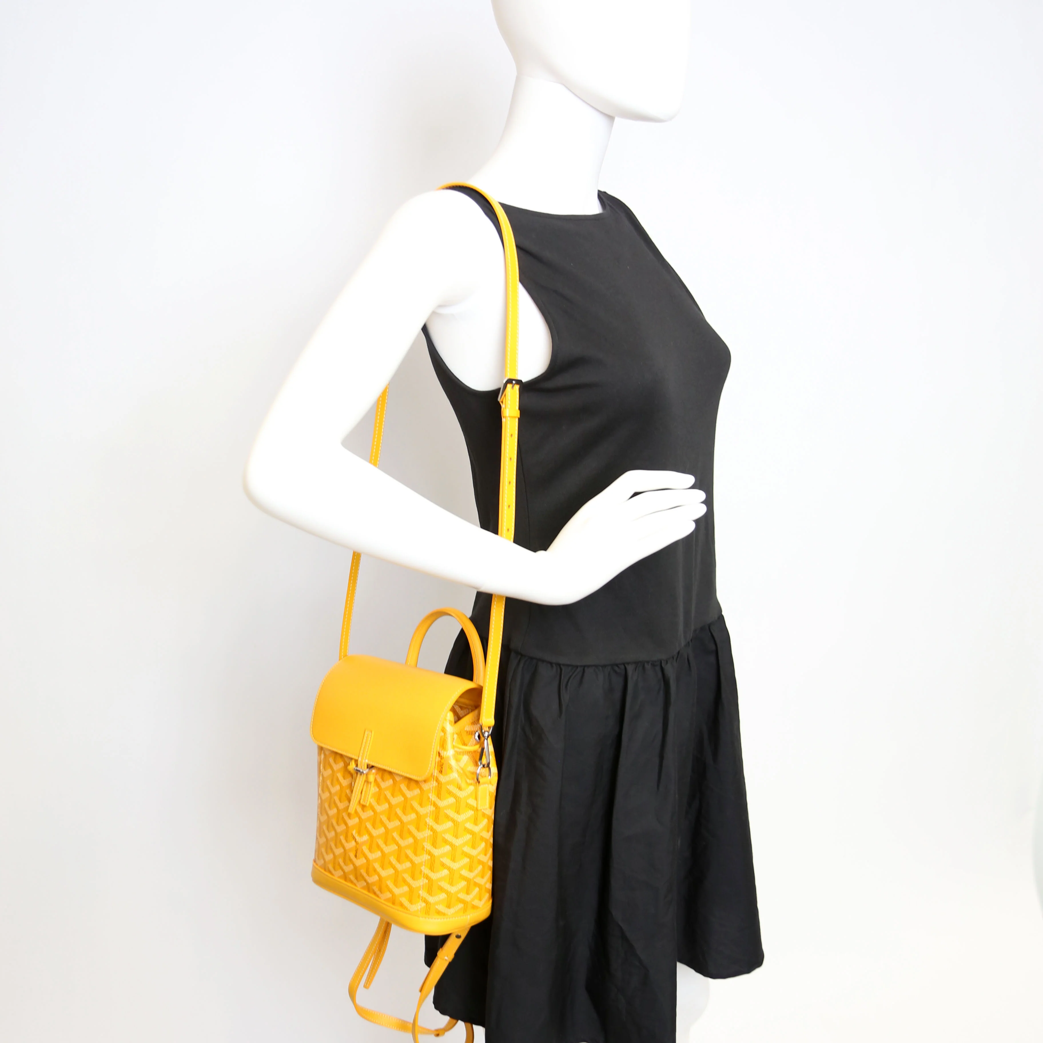 Alpin Mini Backpack Goyardine Canvas Yellow - Image 16