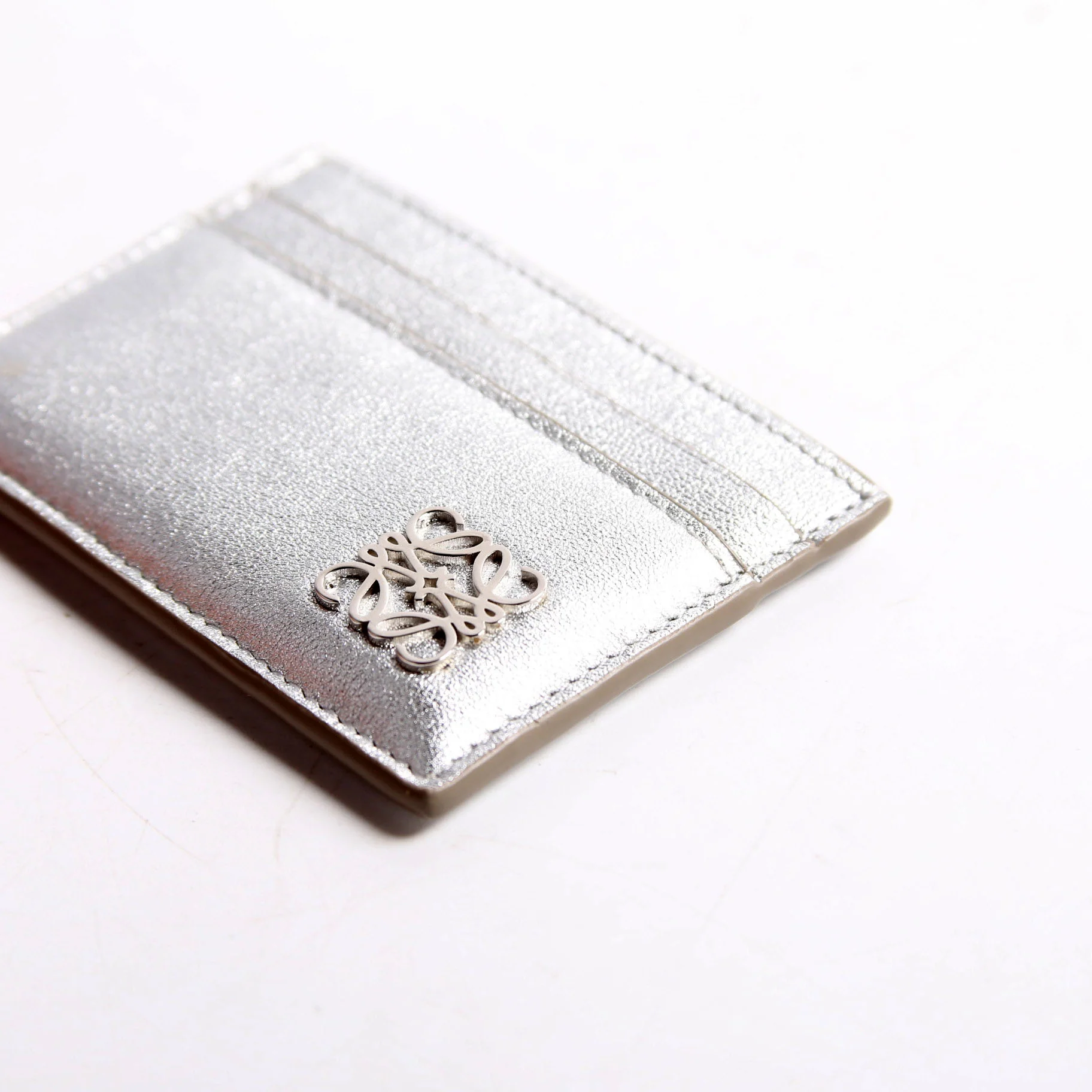 Anagram Metallic Card Holder Silver - Image 5