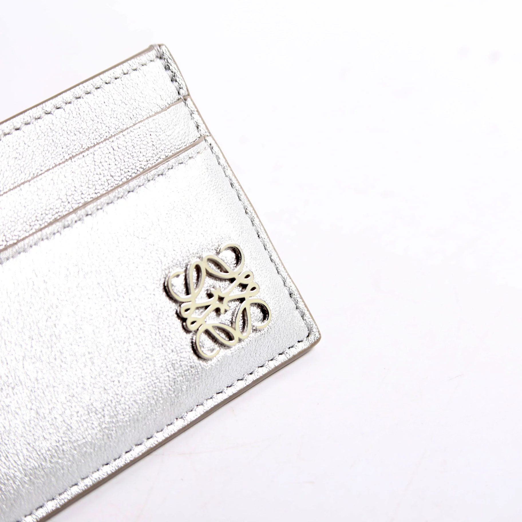 Anagram Metallic Card Holder Silver - Image 6