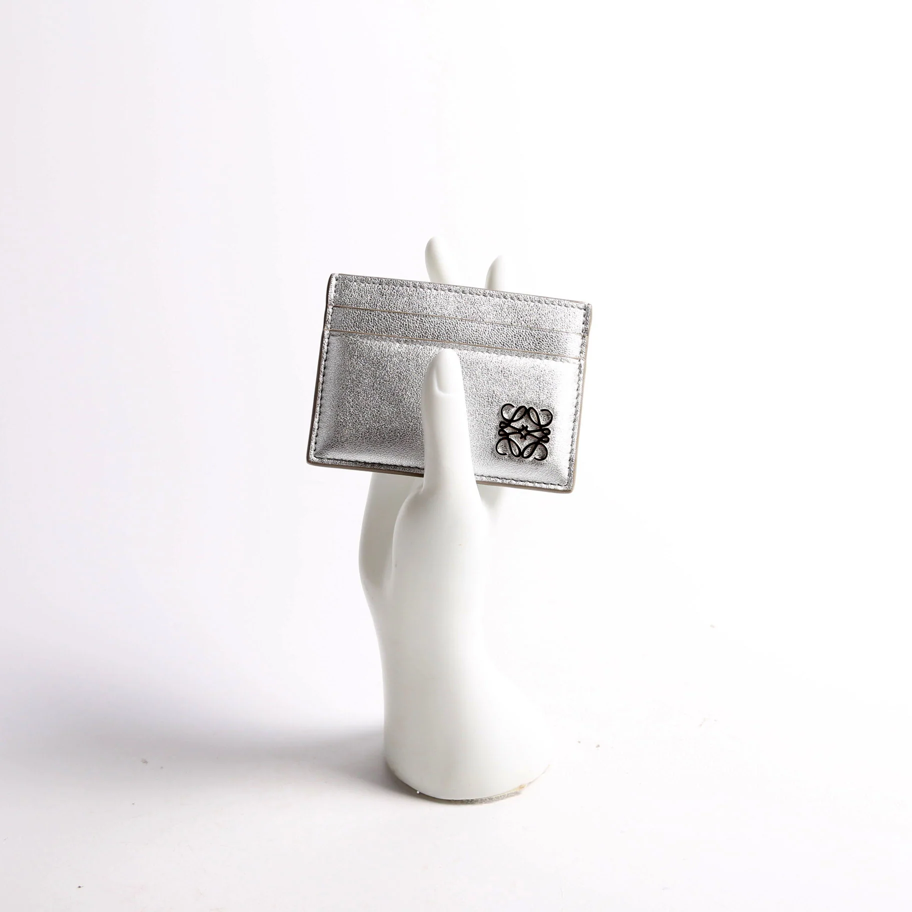 Anagram Metallic Card Holder Silver - Image 8