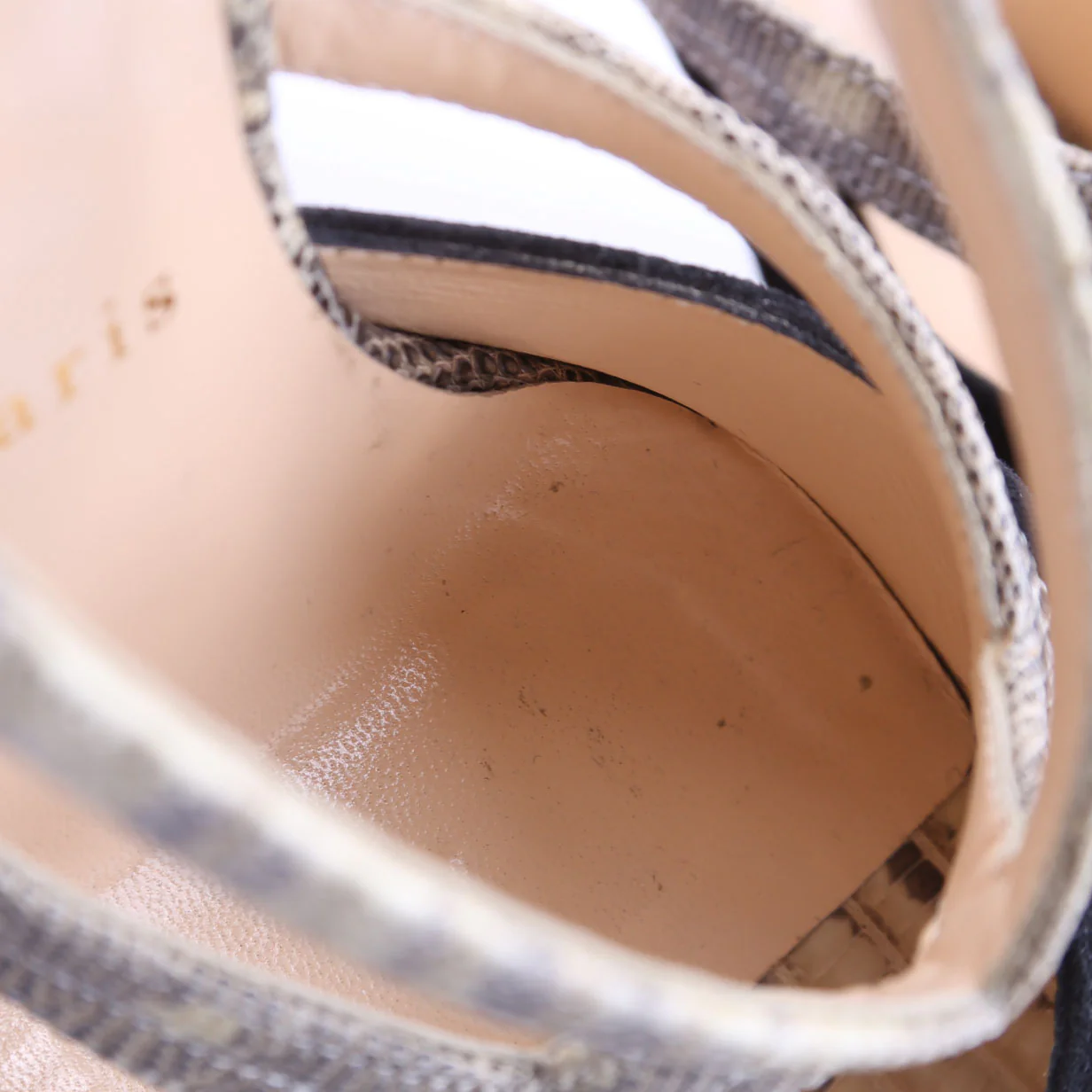 Angela Suede/Snakeskin 120 Sandals Size 38 - Image 7