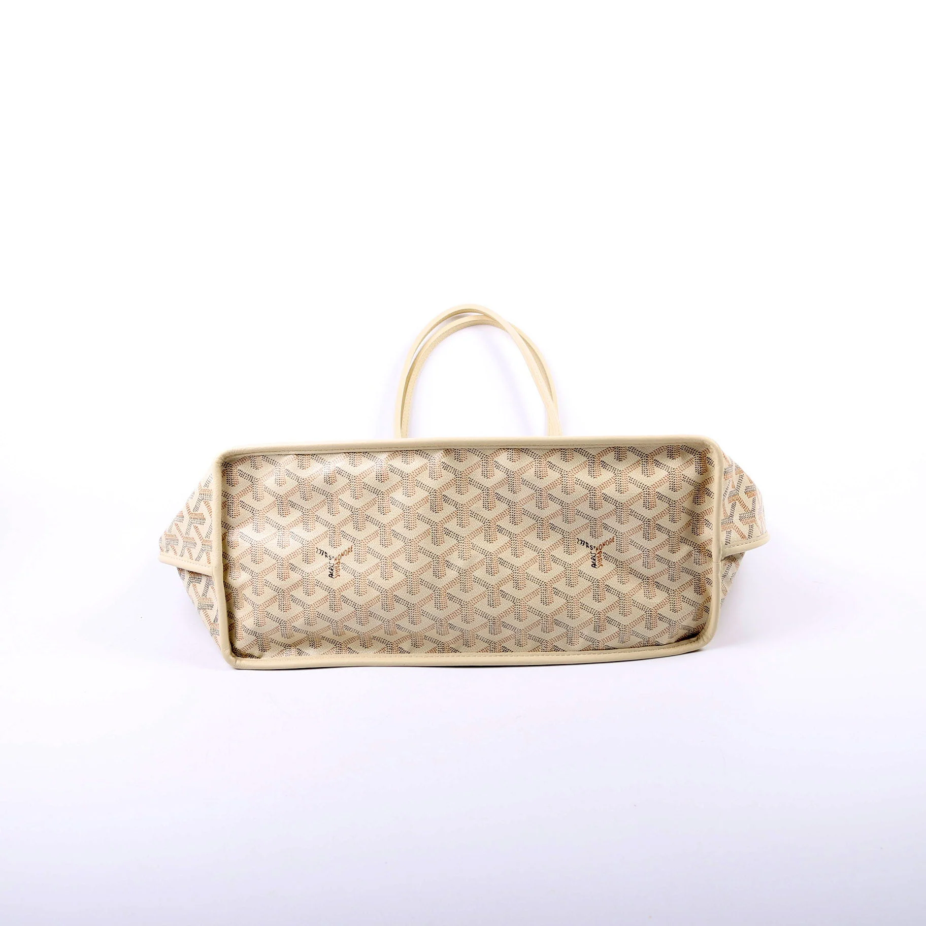 Anjou PM Seahorse Embroidered Canvas/Calfskin Cream - Image 3