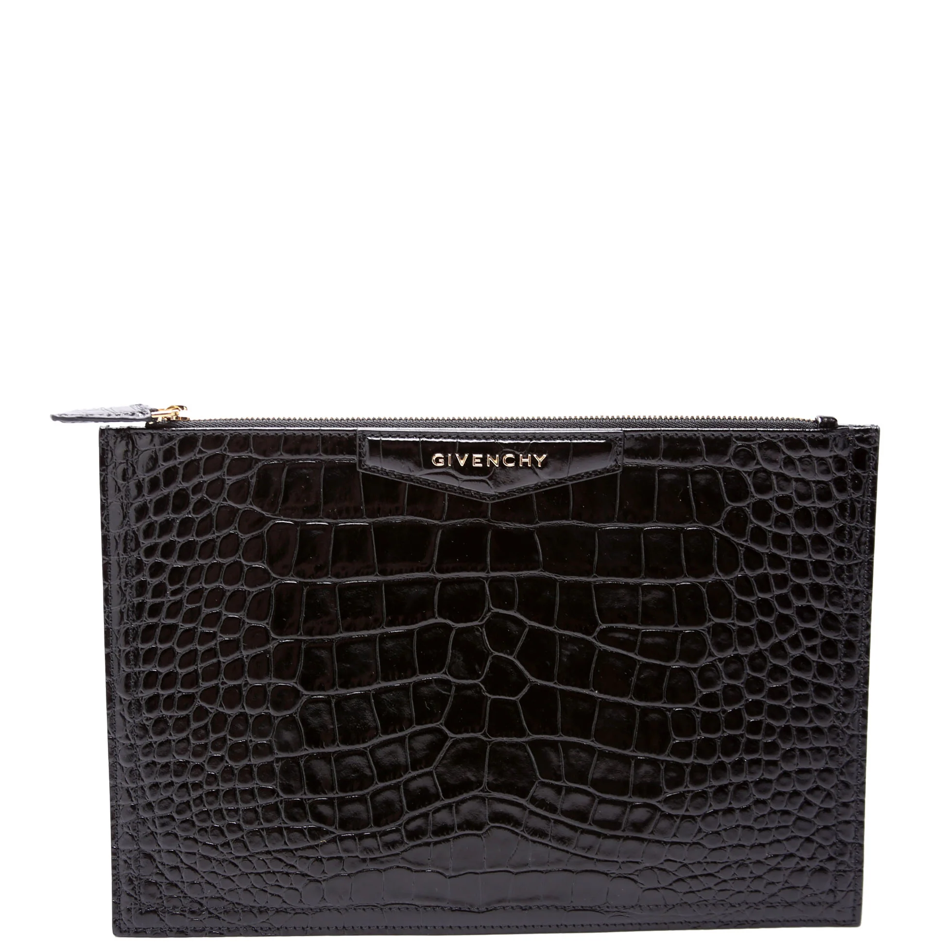 Antigona Large Flat Zip Pouch Black