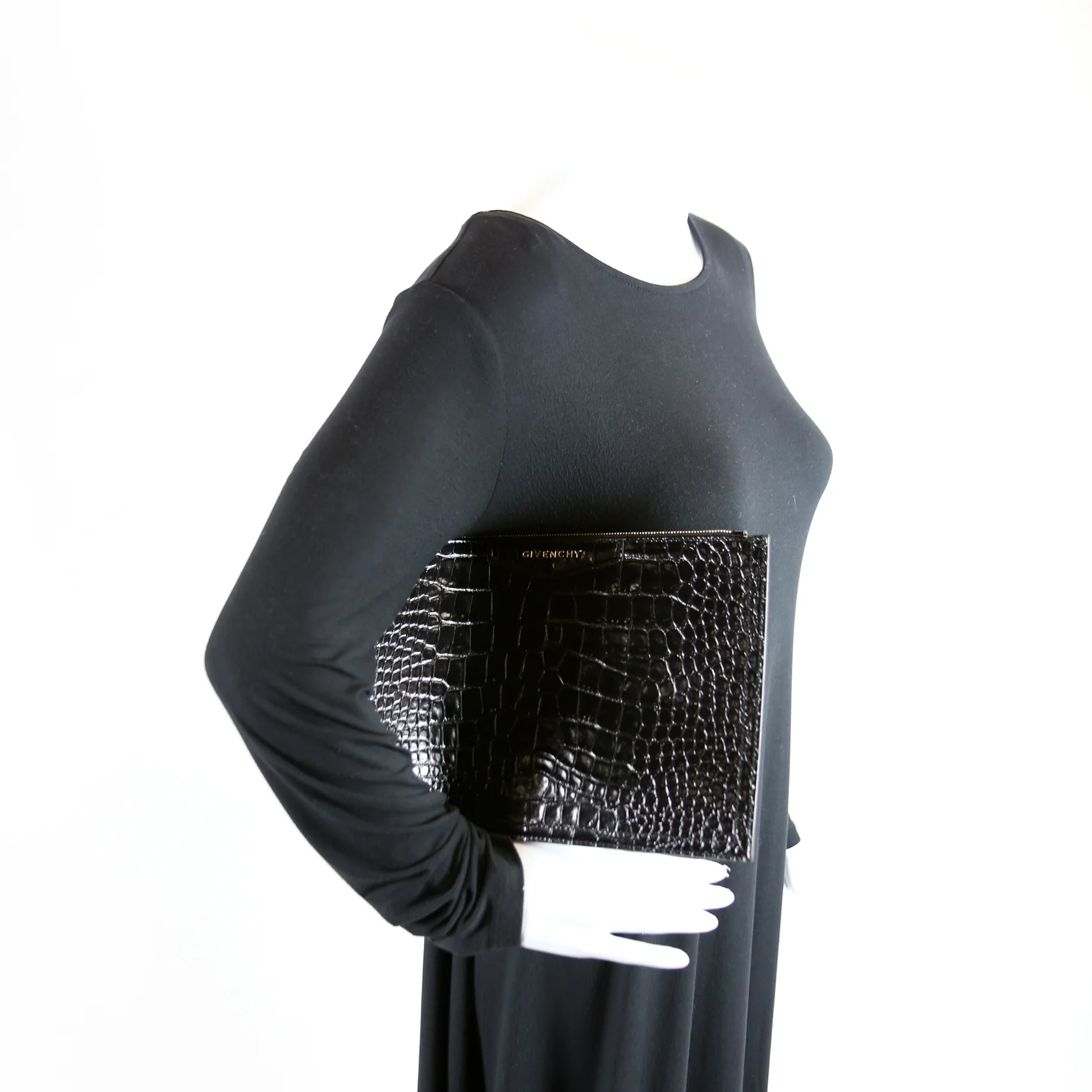 Antigona Large Flat Zip Pouch Black - Image 10
