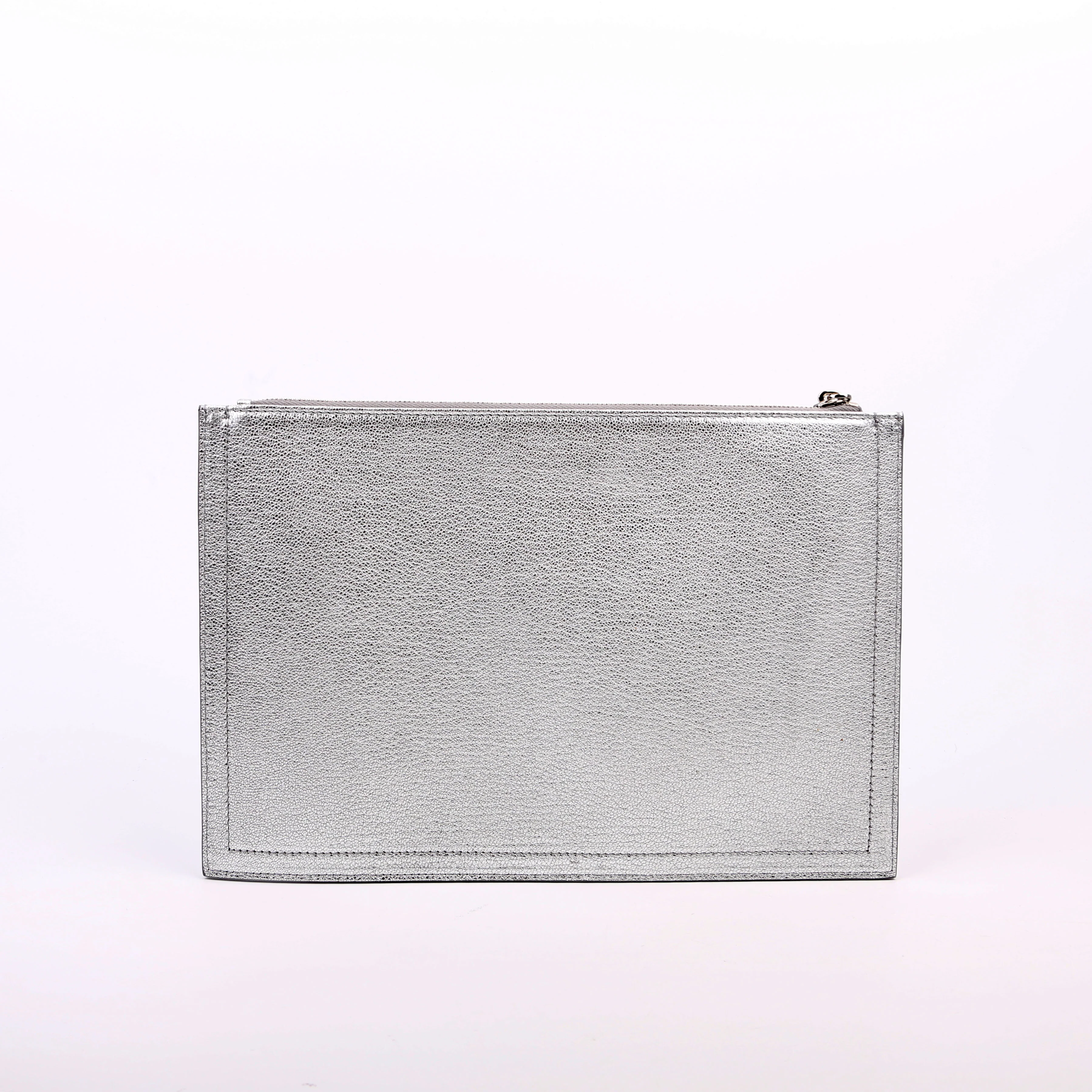 Antigona Large Flat Zip Pouch Silver - Image 3