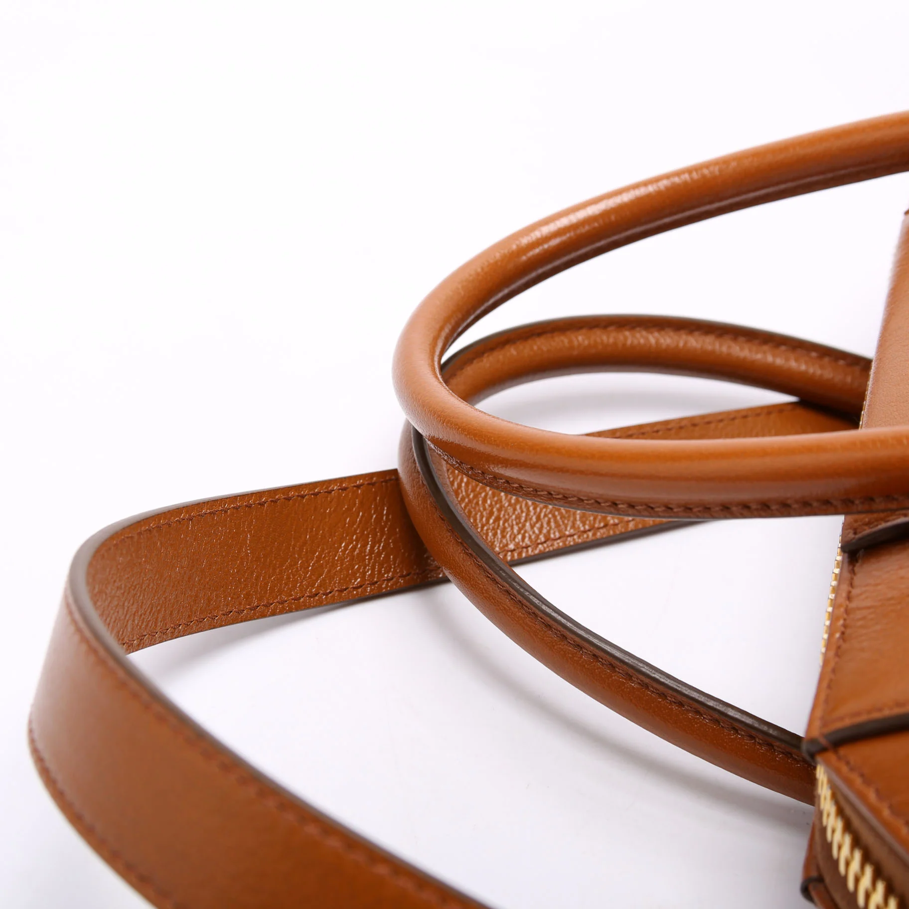 Antigona Satchel Medium Shiny Leather Brown - Image 5