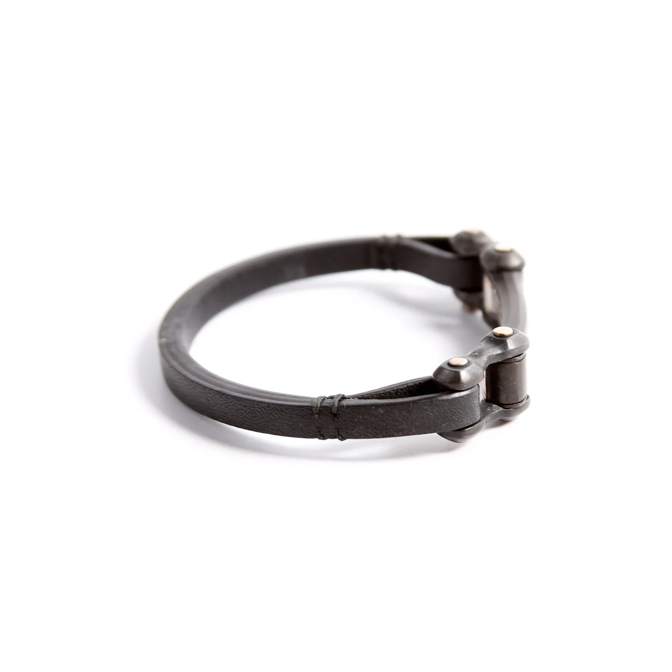 Anvil ID Bracelet Leather/925 Black - Image 5