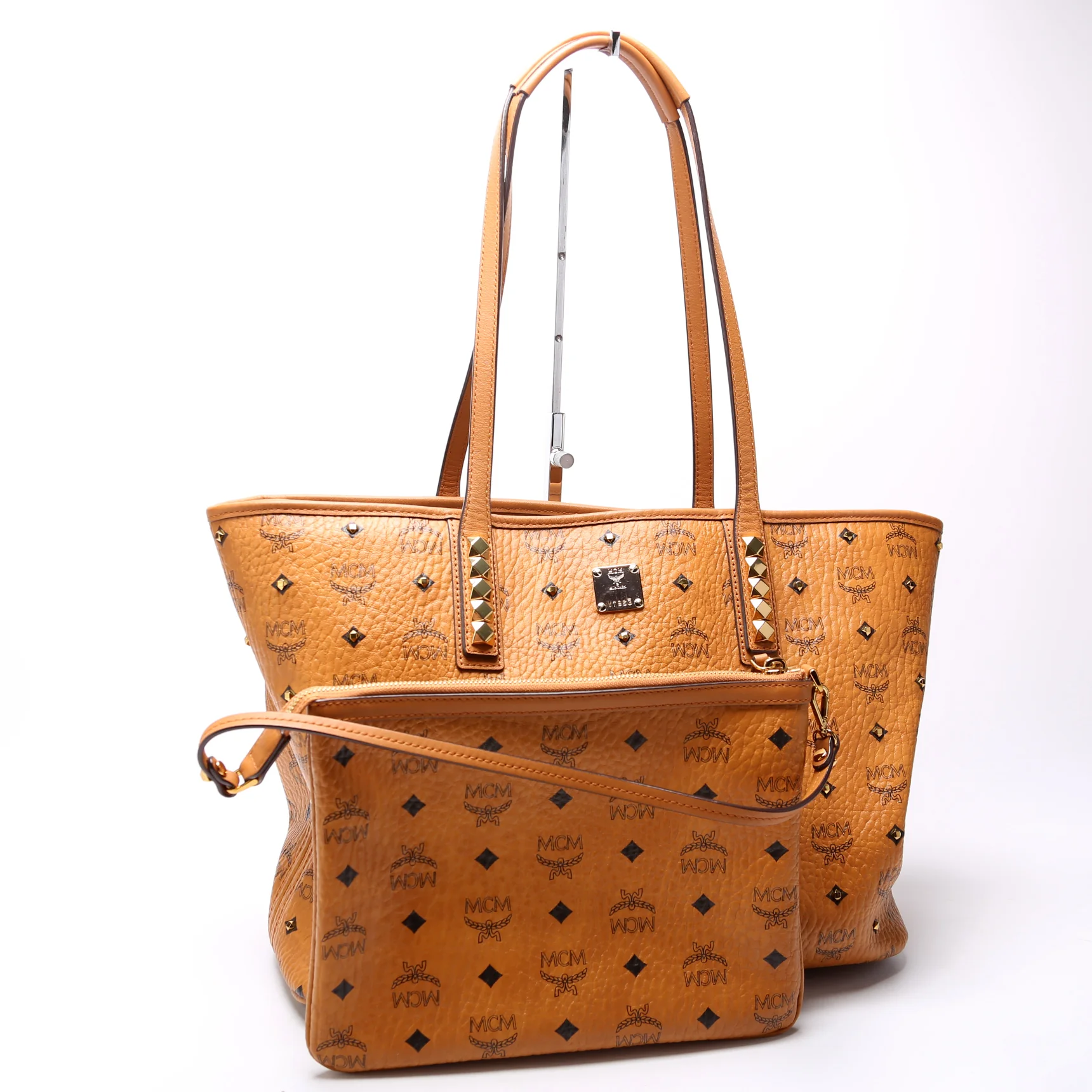 Anya Studded Visetos Medium Tote With Pouch - Image 2