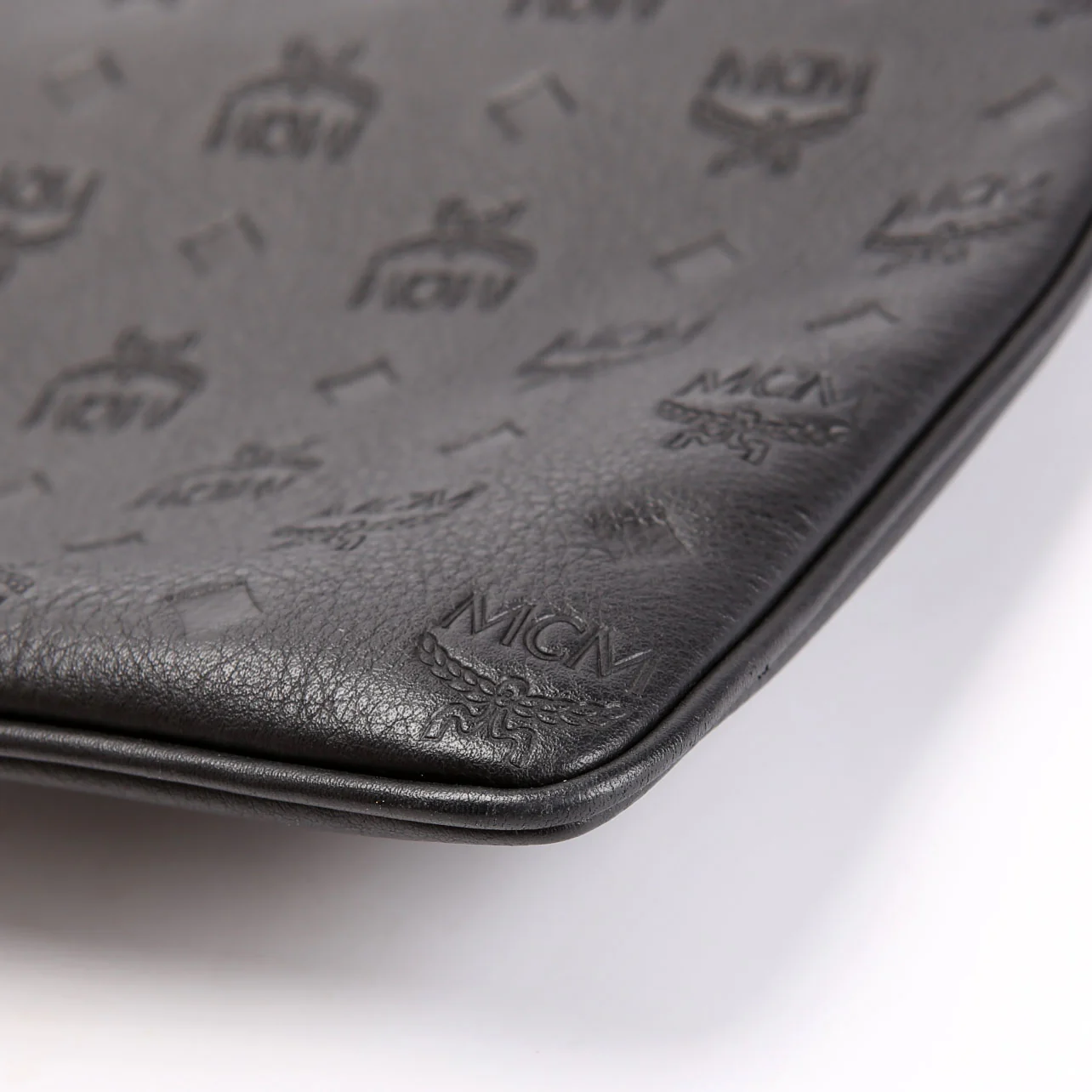 Aren Monogram Leather Crossbody Pouch Black - Image 6