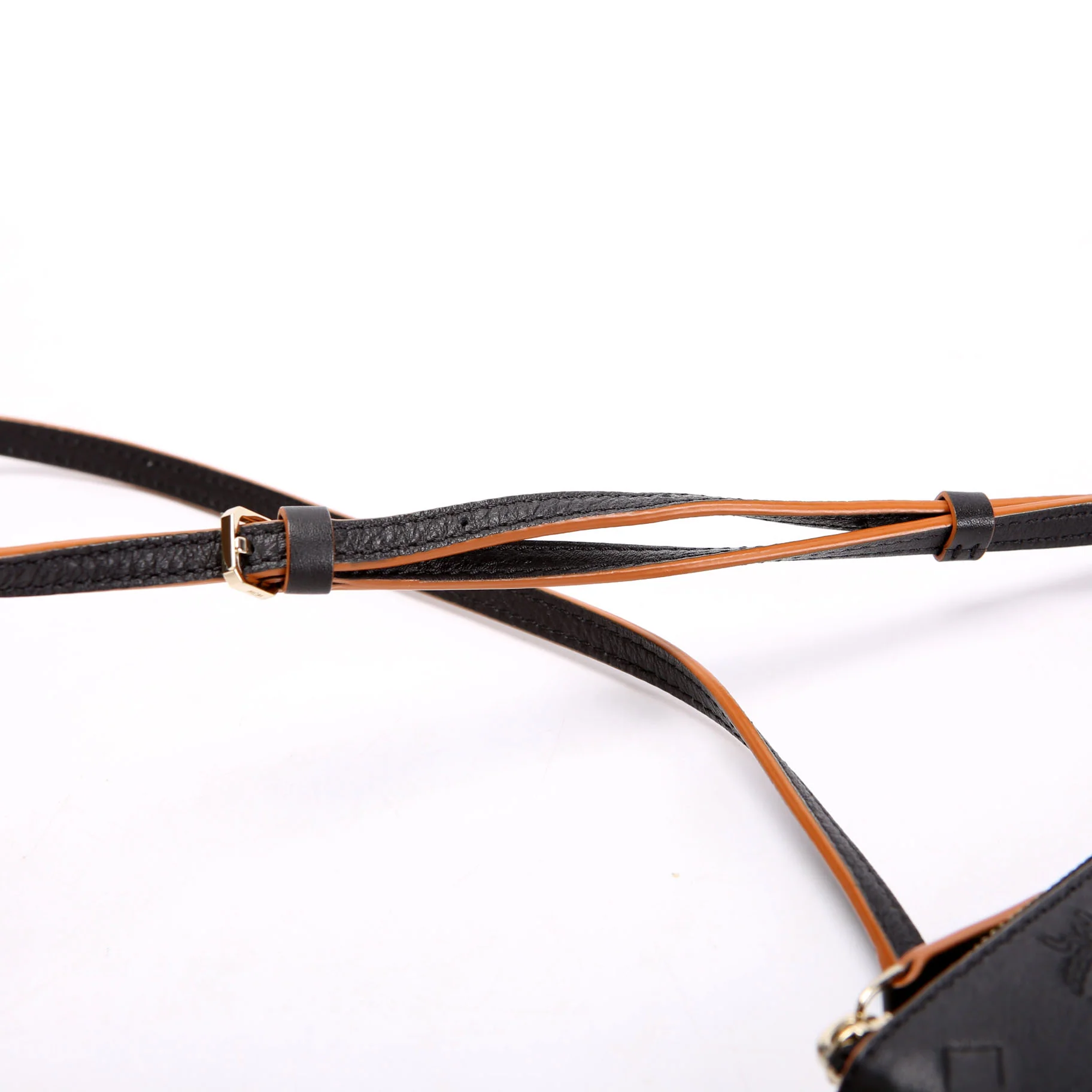 Aren Monogram Leather Crossbody Pouch Black - Image 7