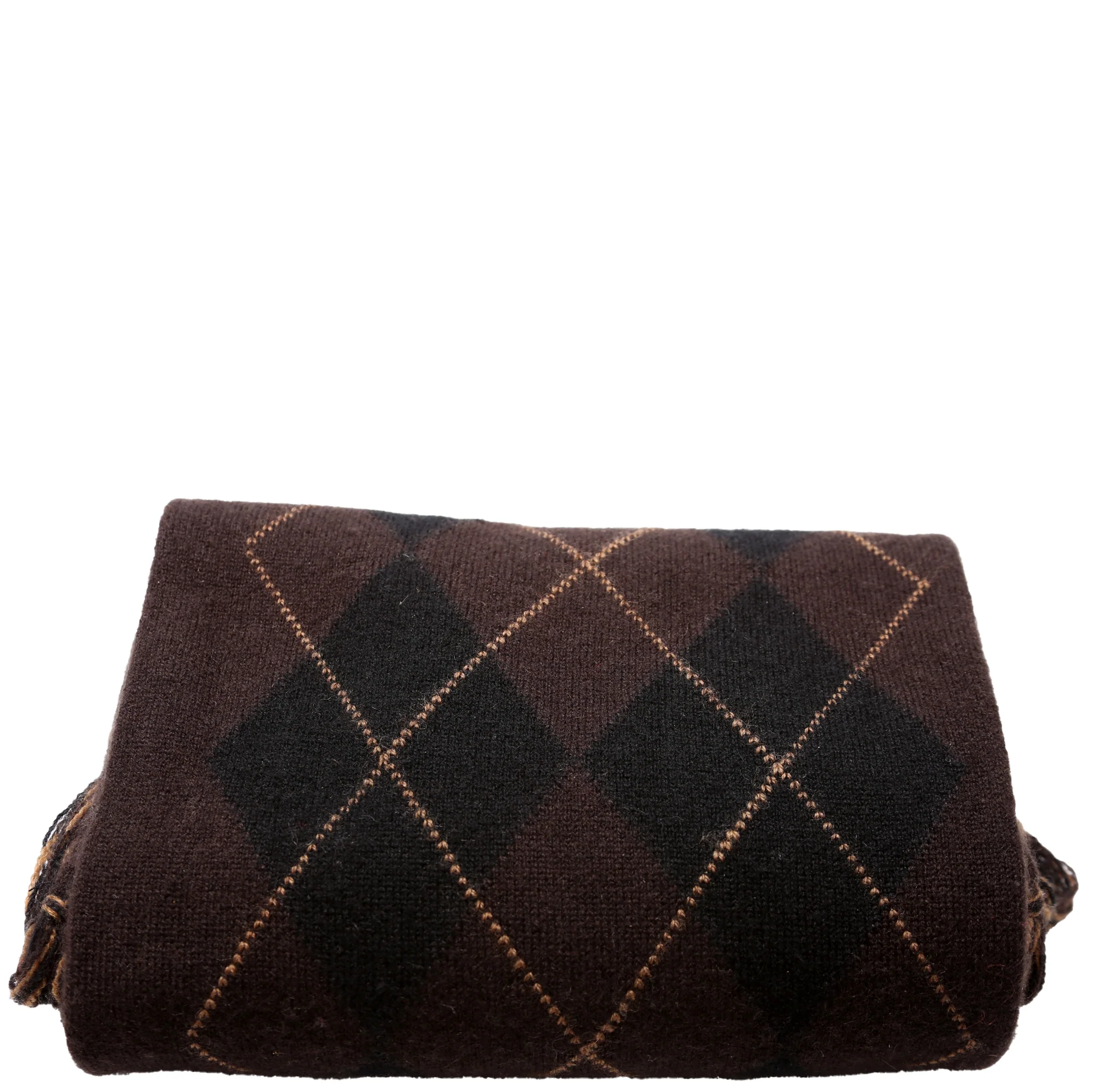 Argyle Fringe Cashmere Scarf