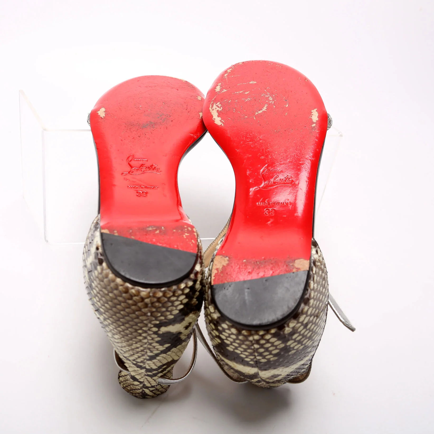 Athena Flat Sandals Size 39 Silver/Snakeskin - Image 6
