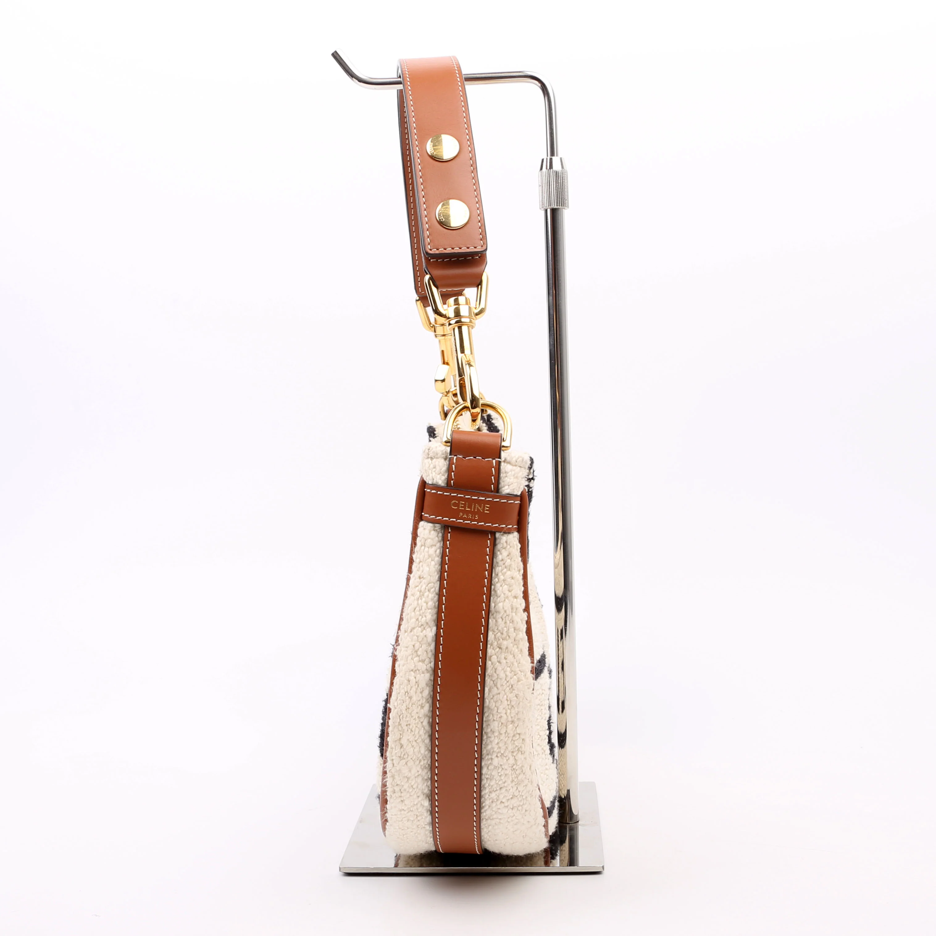 Ava Medium Textile/Calfskin Cream/Brown - Image 3