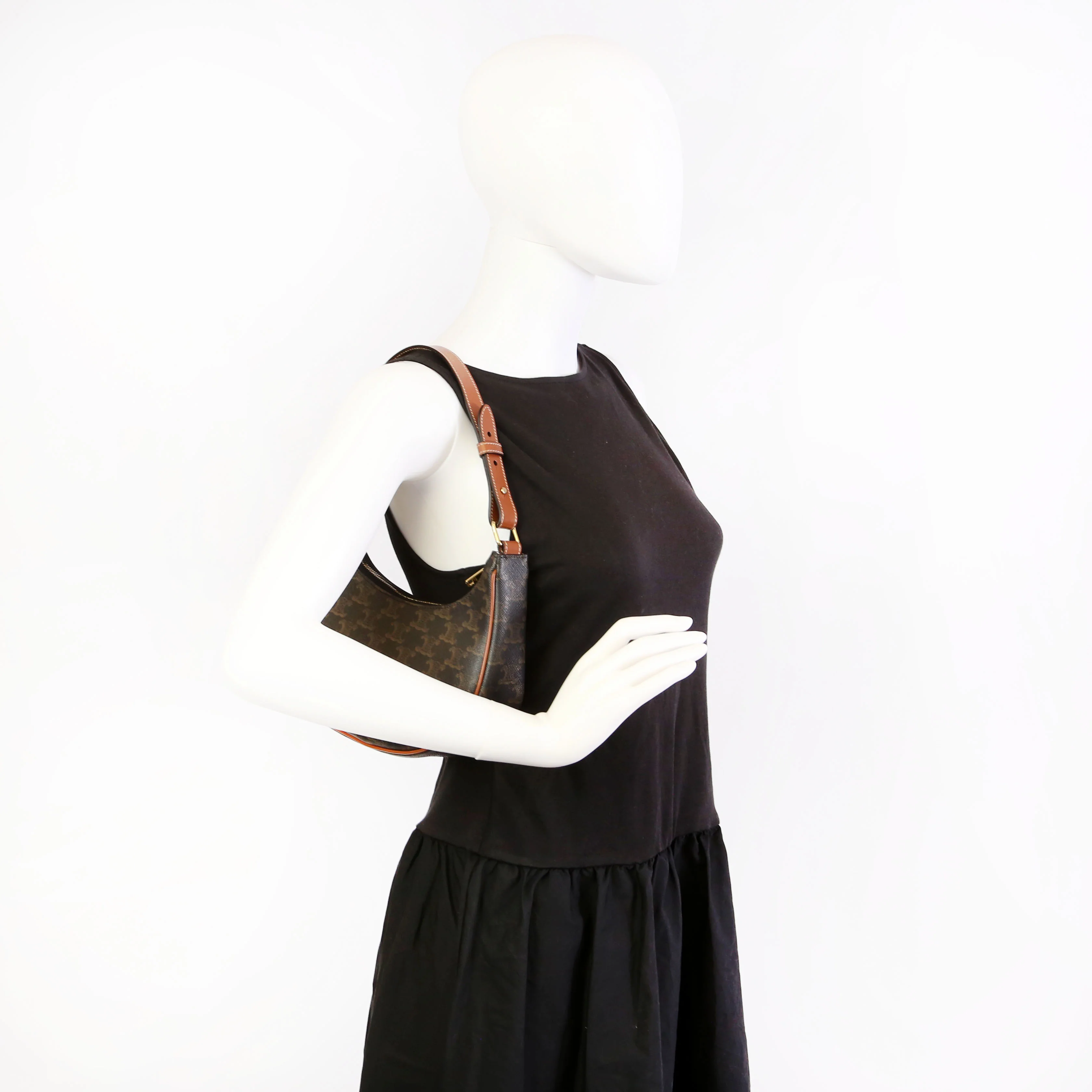 Ava Triomphe Medium Canvas/Calfskin Brown - Image 10