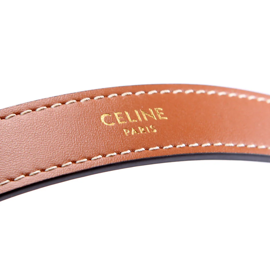 Ava Triomphe Medium Canvas Calfskin Brown/Gold - Image 8