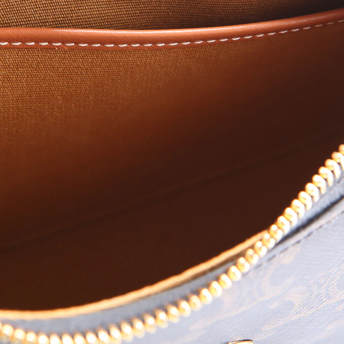 Ava Triomphe Medium Canvas Calfskin Brown/Gold - Image 9