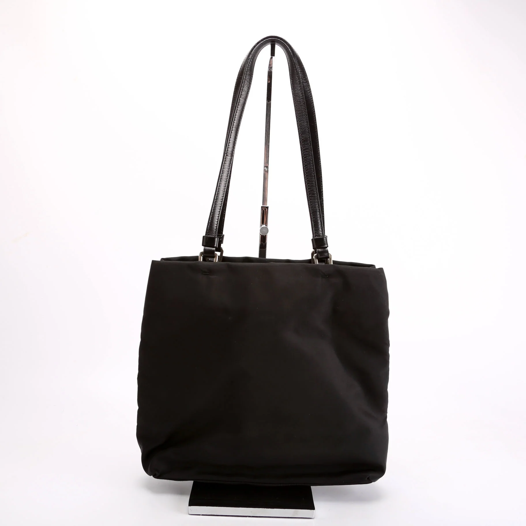 B11214 Tessuto Nylon Mini Tote Black - Image 3