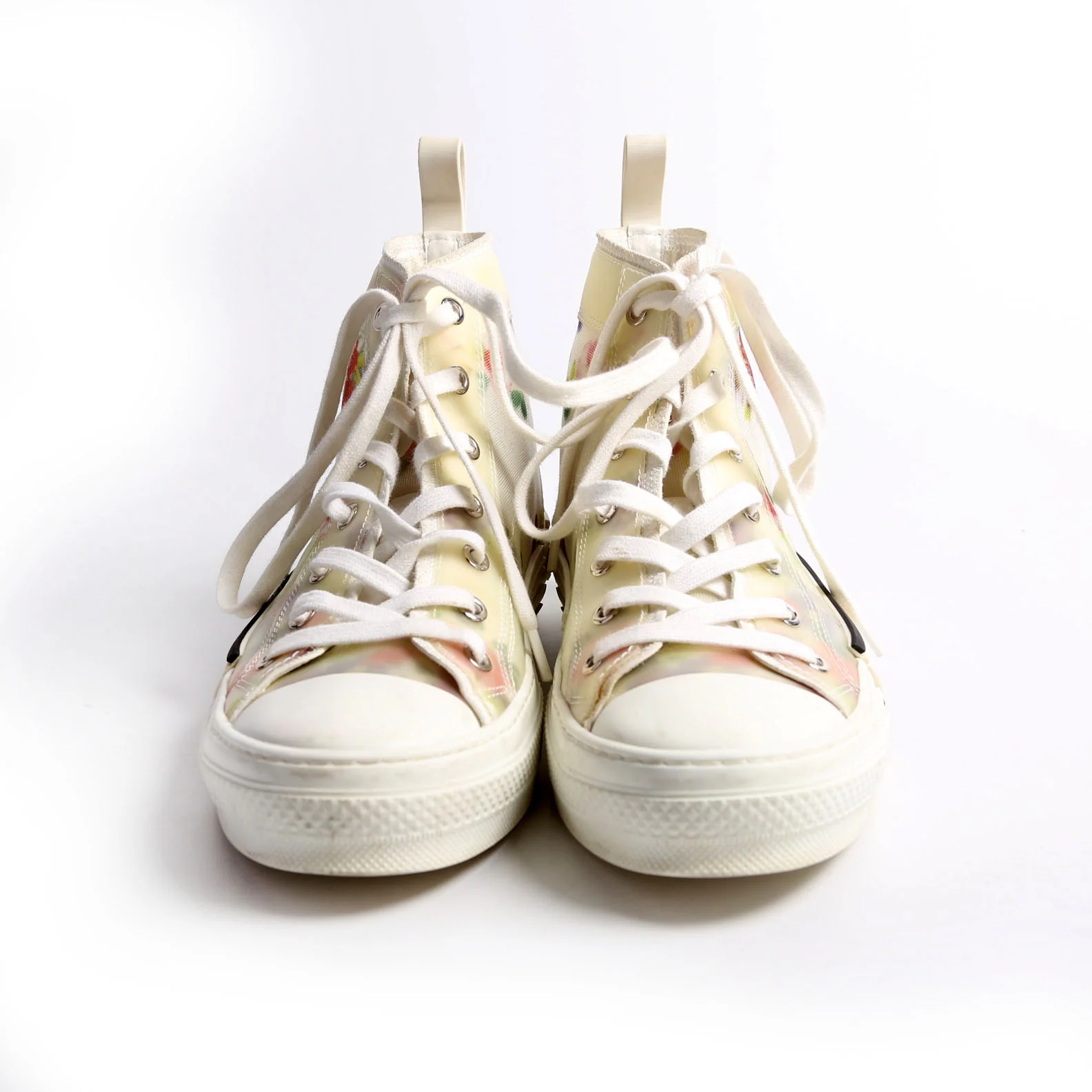 B23 Flowers Hightop Sneakers Size 38 White/Floral - Image 2