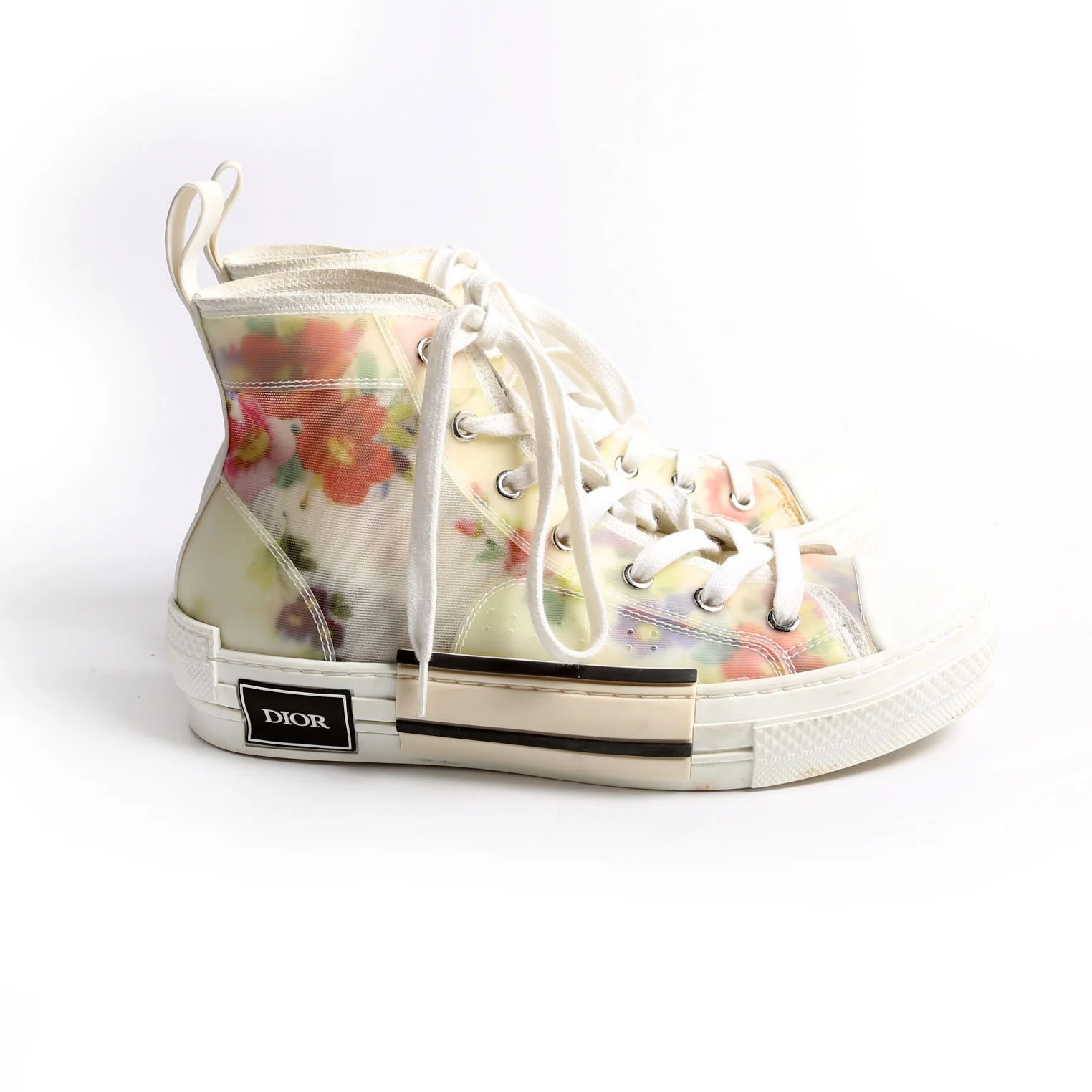 B23 Flowers Hightop Sneakers Size 38 White/Floral - Image 5