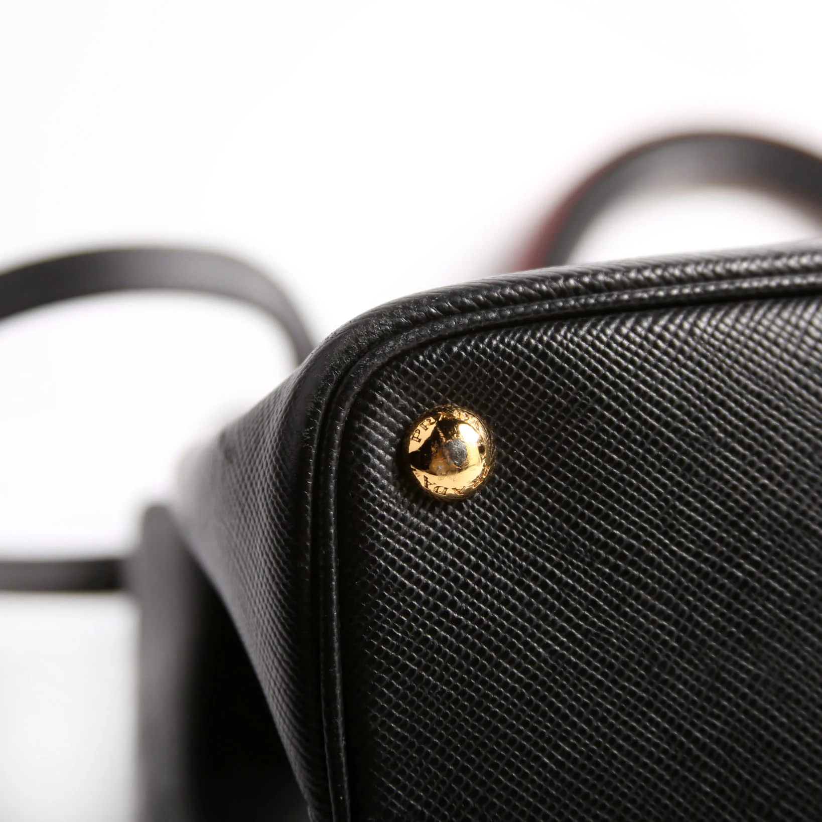 B2756T Saffiano Cuir Double Tote Medium Black - Image 6