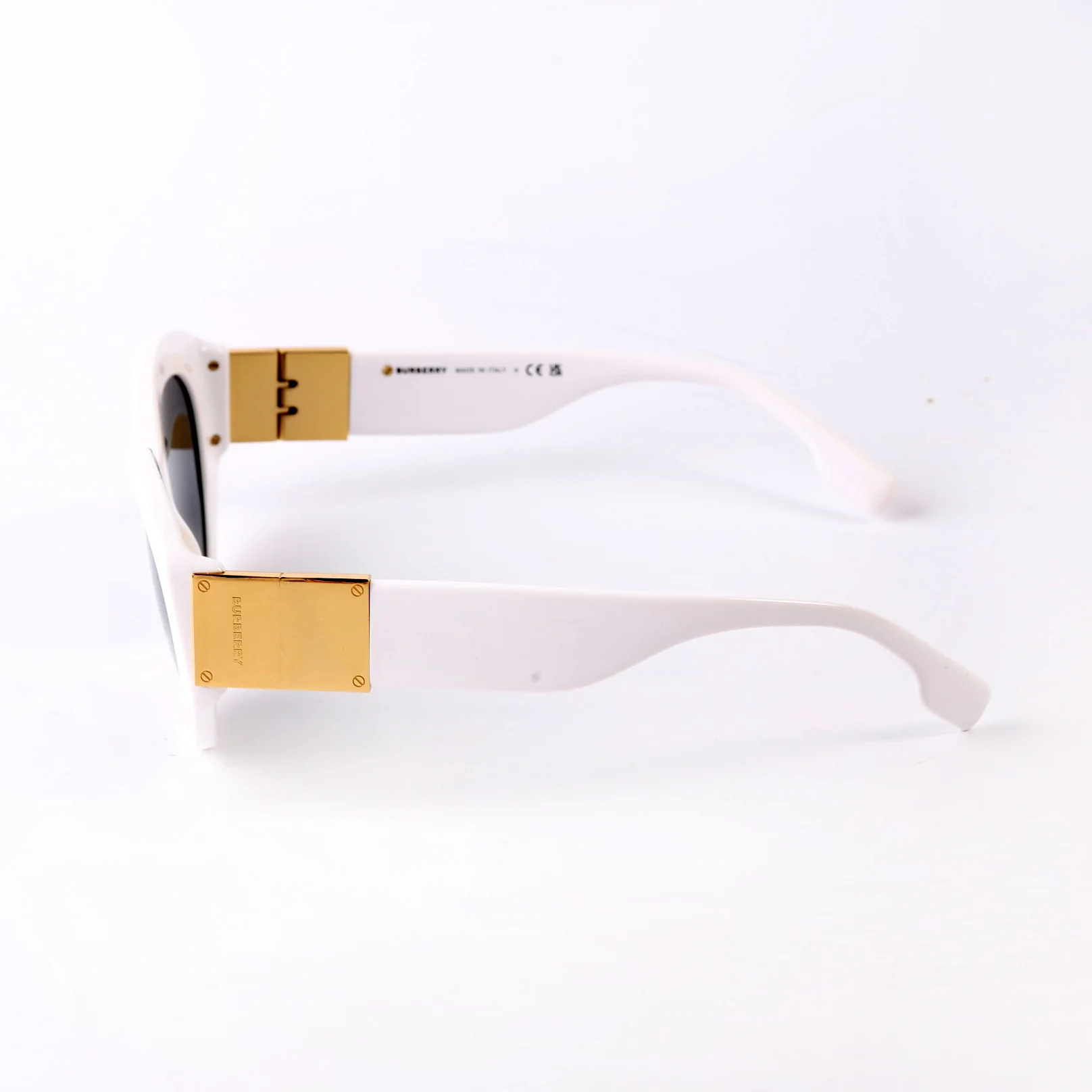 B4361 Acetate Cat Eye Sunglasses White - Image 2