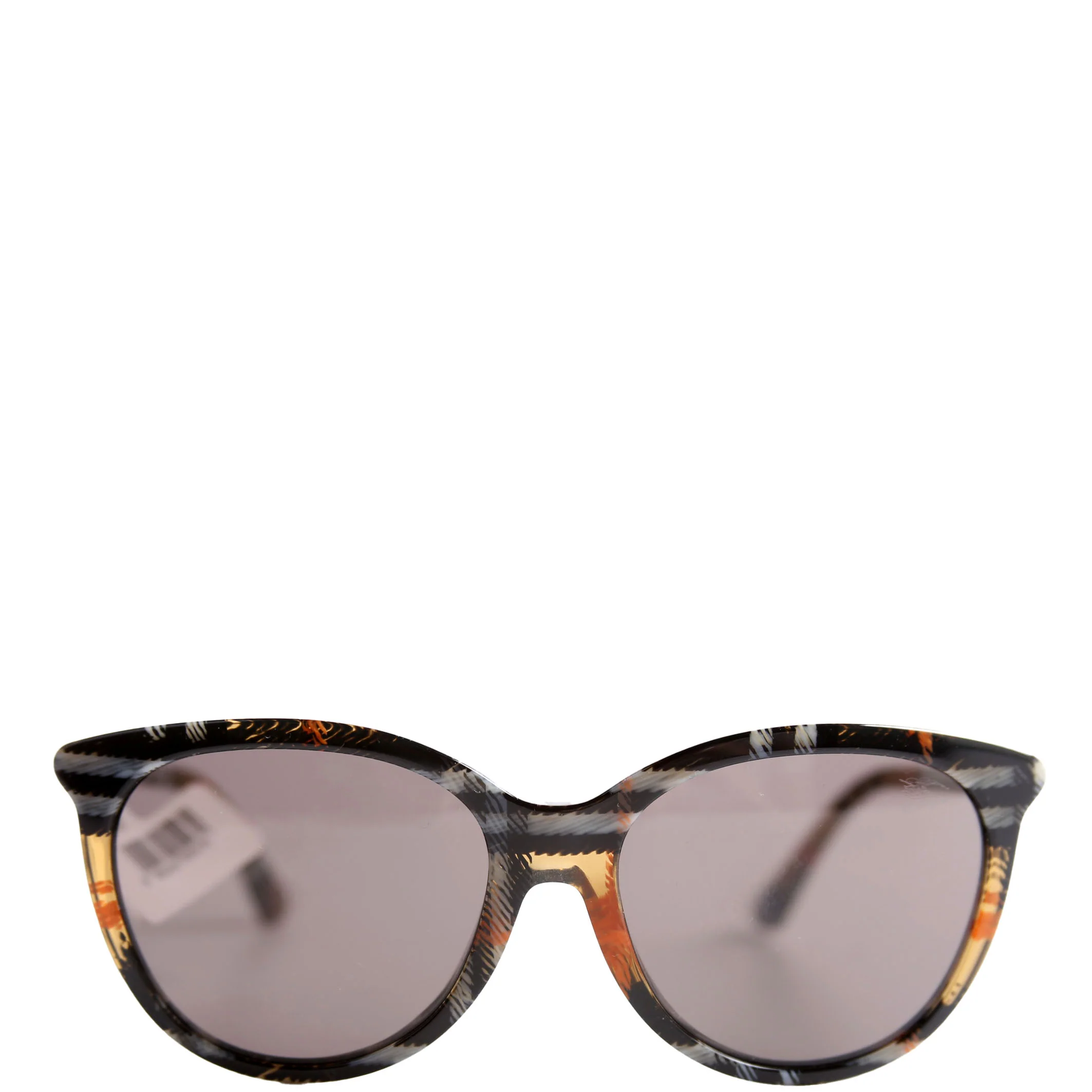 B4455 Check Round Sunglasses