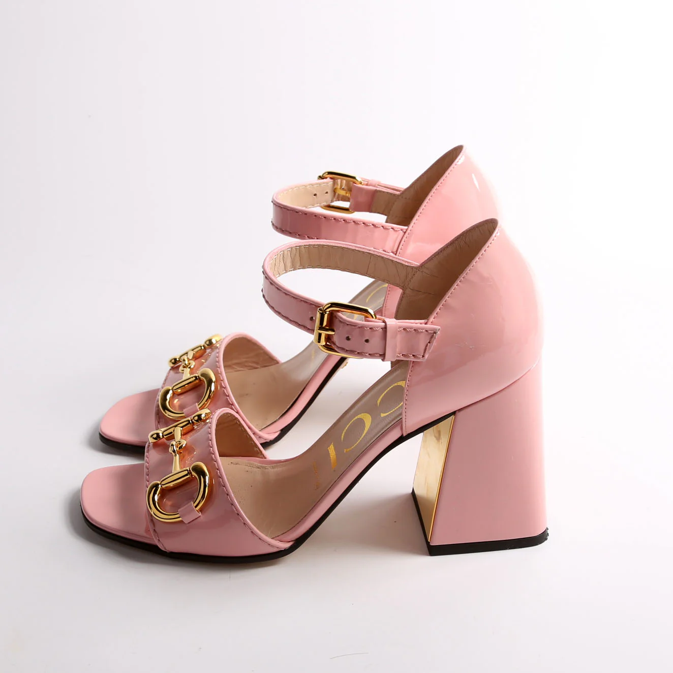 Baby Buckle Horsebit Ankle Strap Sandals Size 37.5 Pink - Image 3