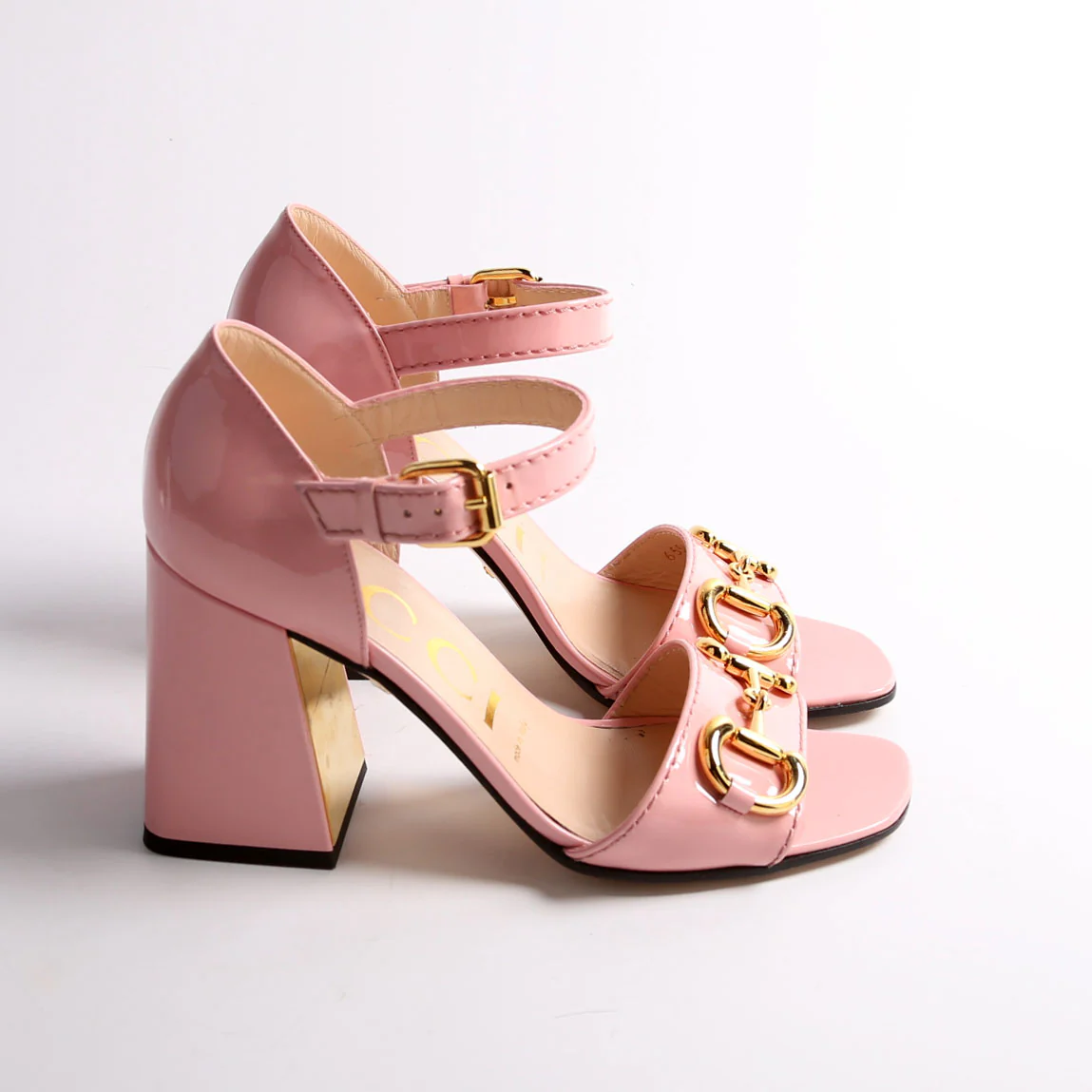 Baby Buckle Horsebit Ankle Strap Sandals Size 37.5 Pink - Image 4