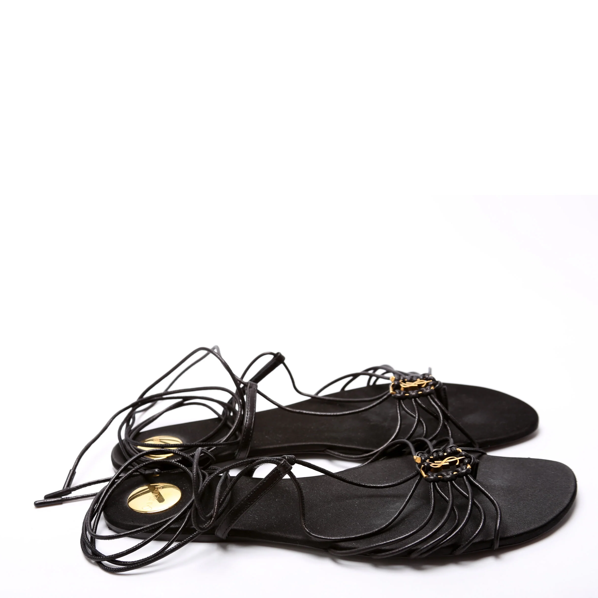 Babylone Smooth Leather Sandals Size 38.5 Black - Image 3