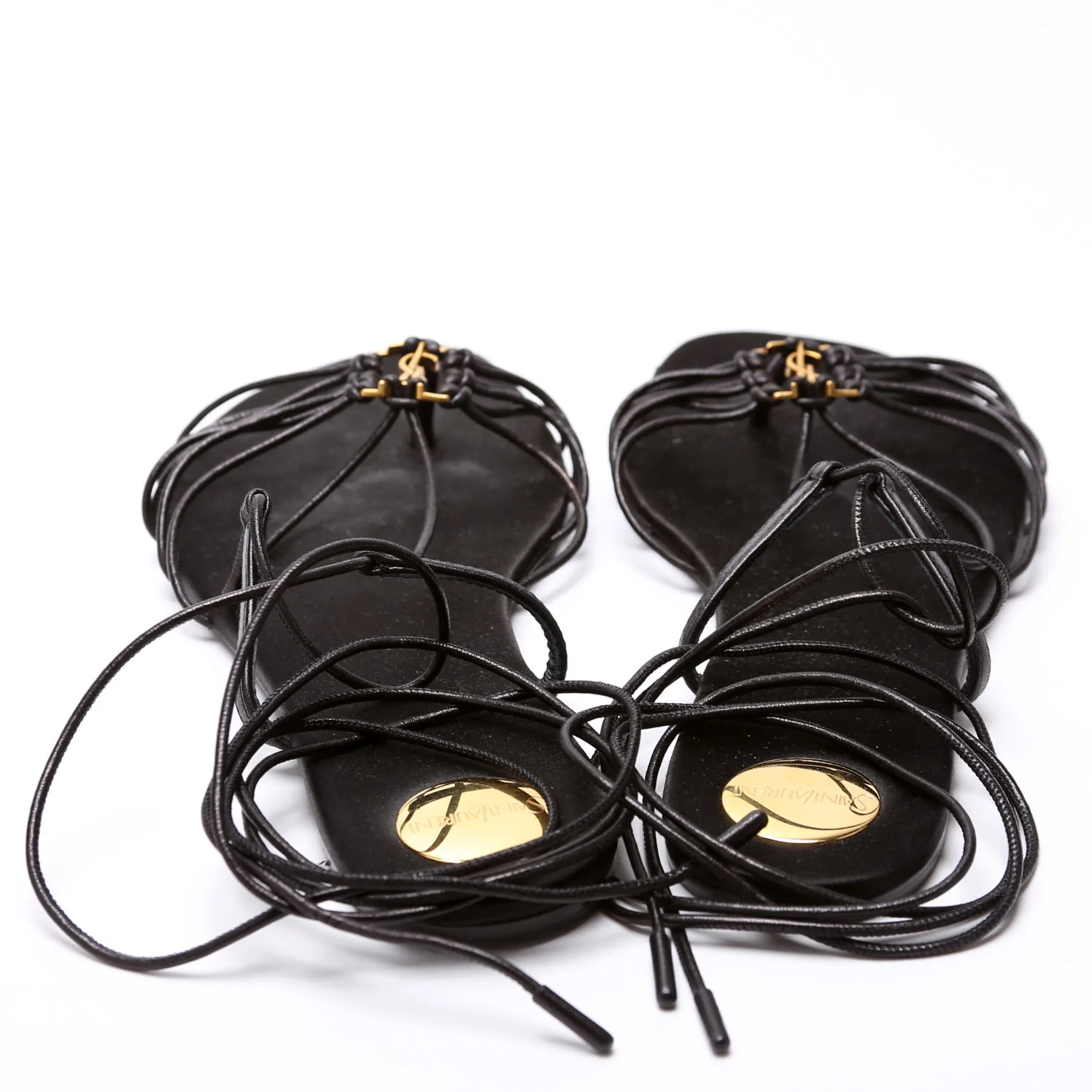 Babylone Smooth Leather Sandals Size 38.5 Black - Image 4