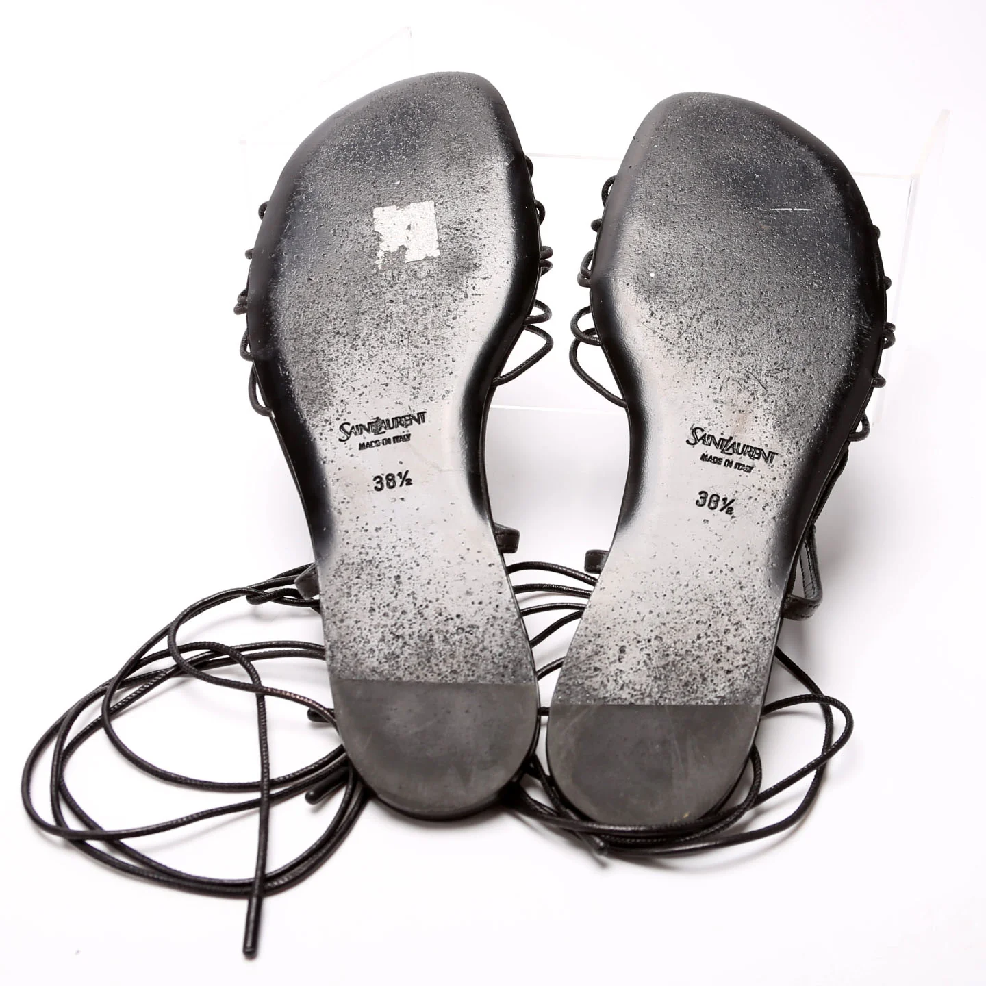 Babylone Smooth Leather Sandals Size 38.5 Black - Image 9