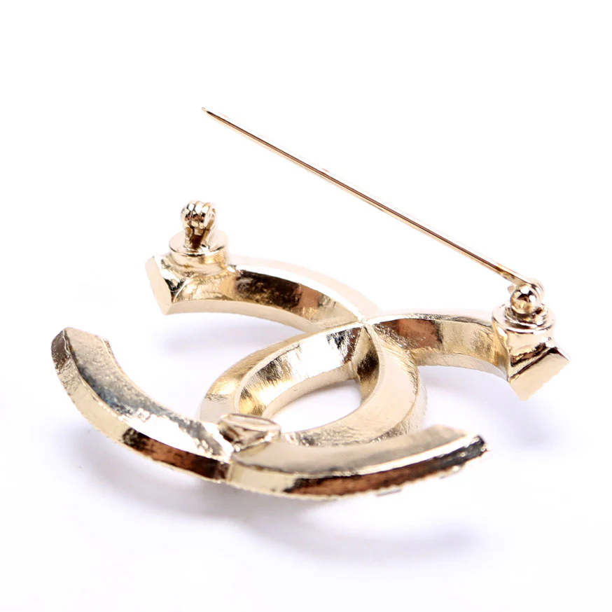Baguette Crystal CC Brooch Gold - Image 4