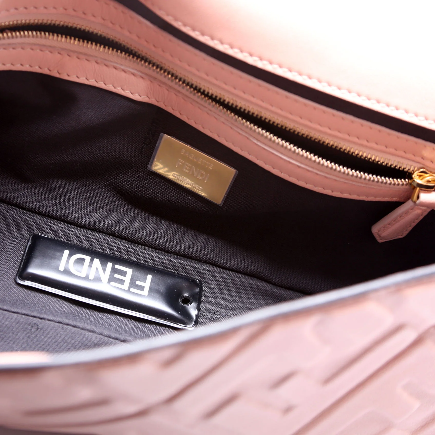 Baguette FF Embossed Nappa Pink - Image 8