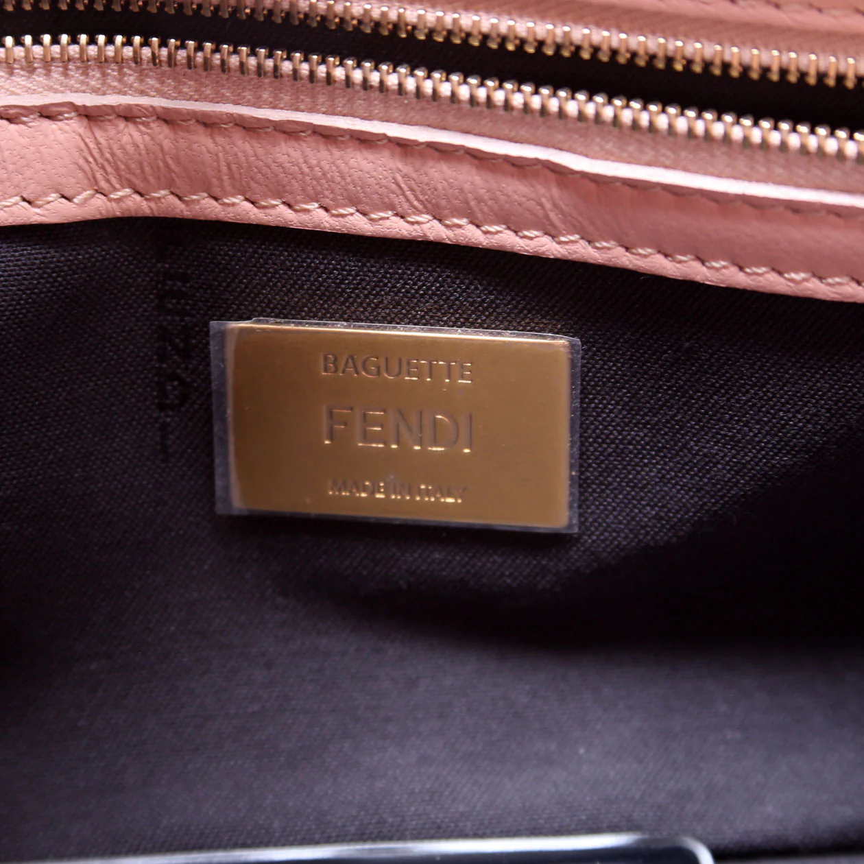 Baguette FF Embossed Nappa Pink - Image 9