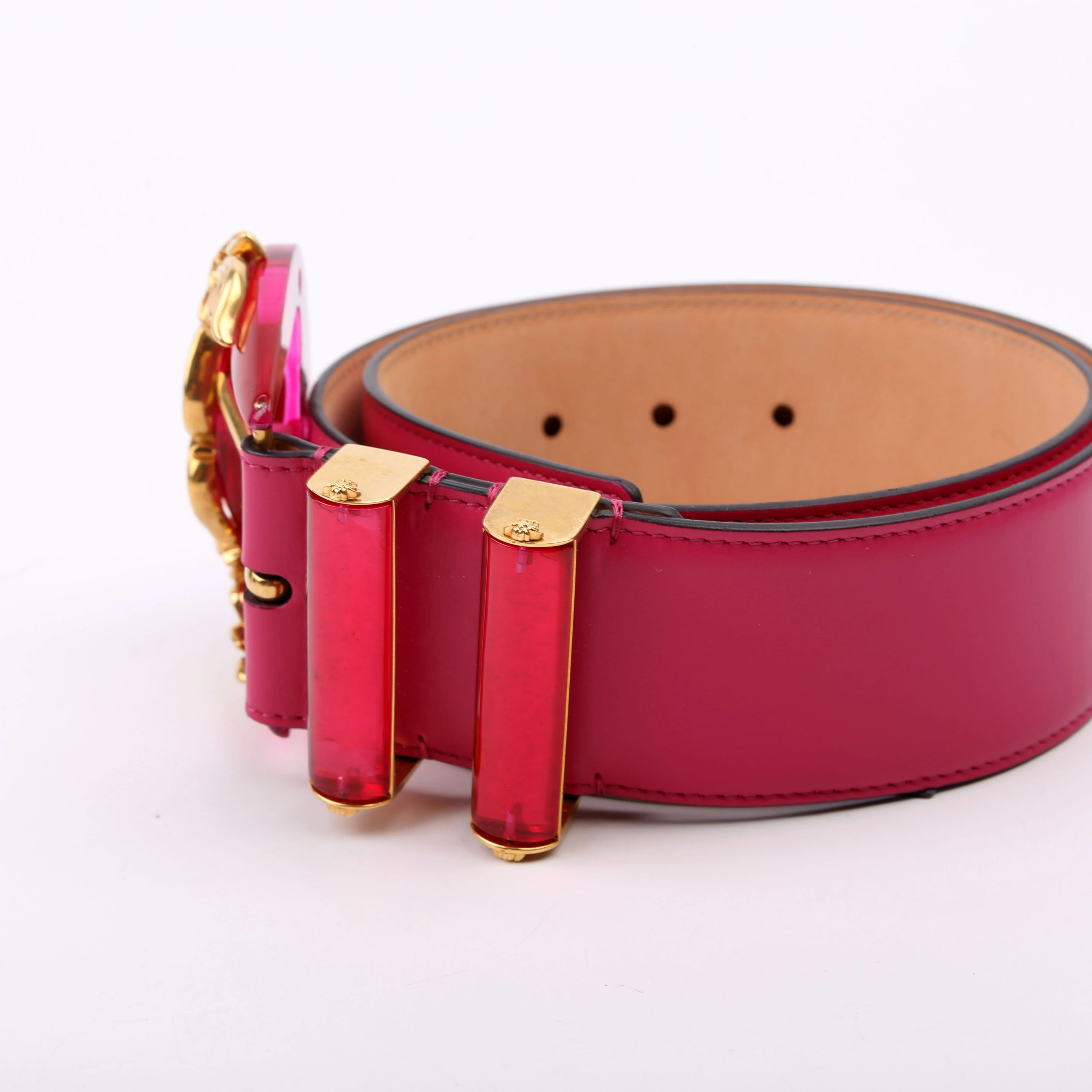 Baroque Bucklet Vitello Belt 80/32 Pink/Gold - Image 3