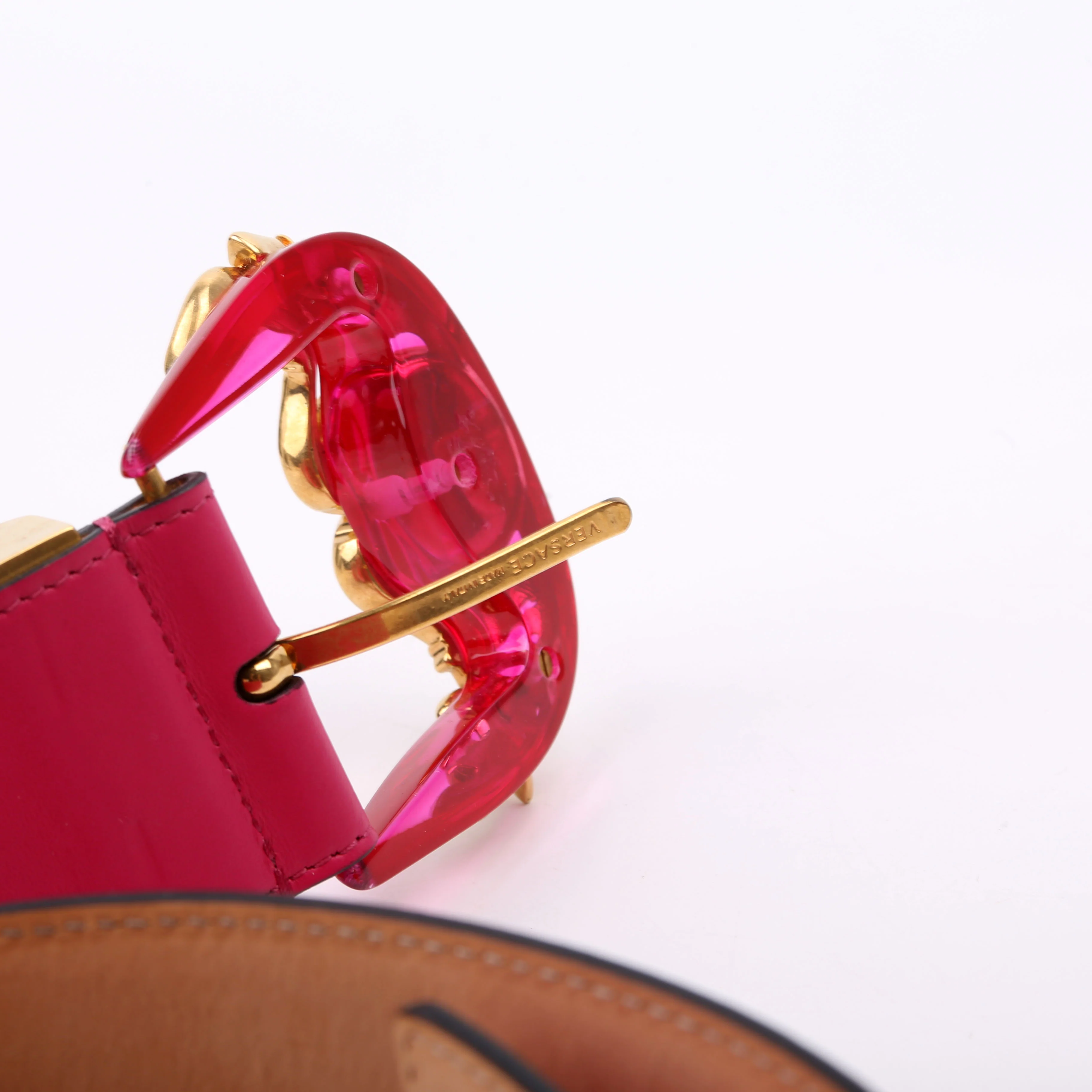 Baroque Bucklet Vitello Belt 80/32 Pink/Gold - Image 5