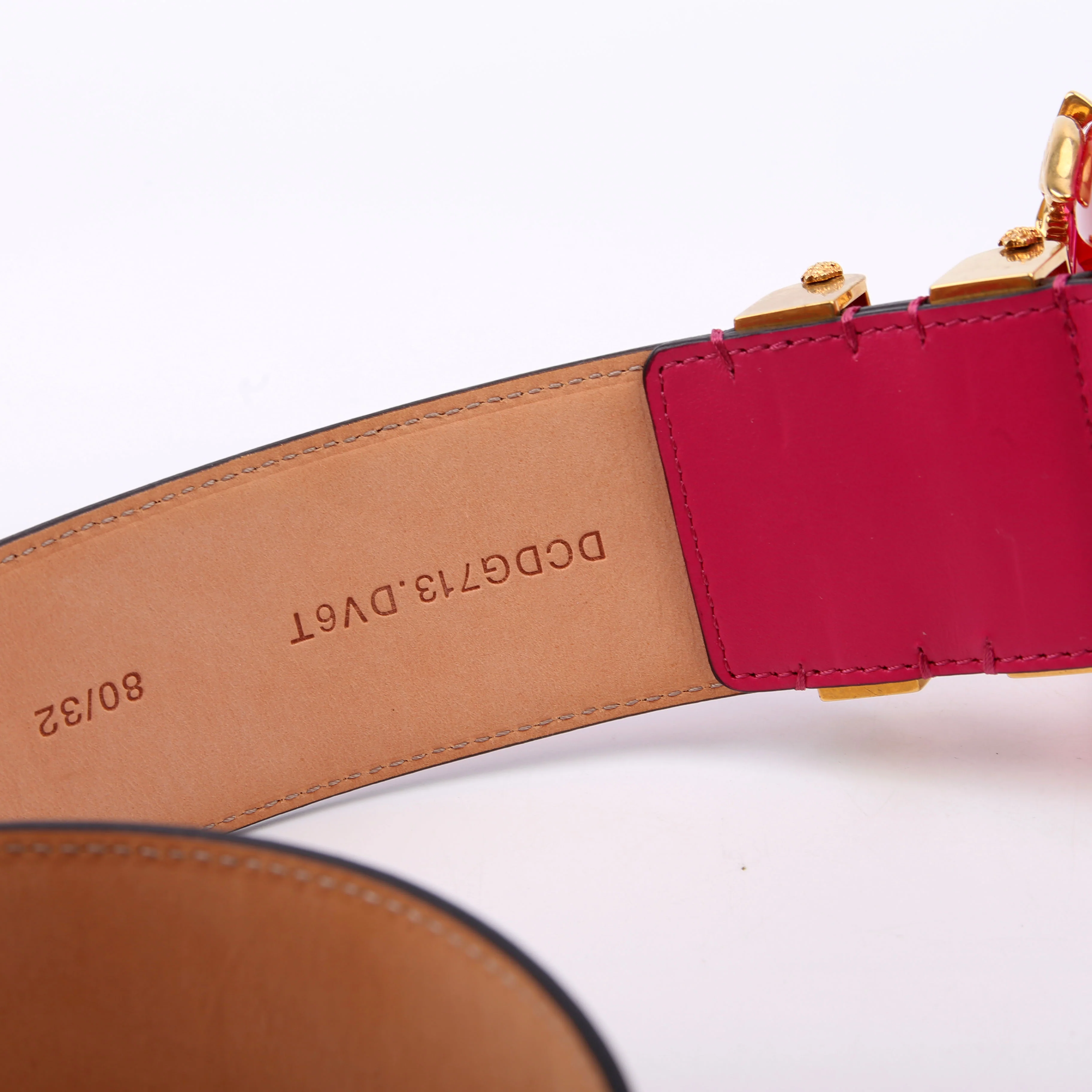 Baroque Bucklet Vitello Belt 80/32 Pink/Gold - Image 6