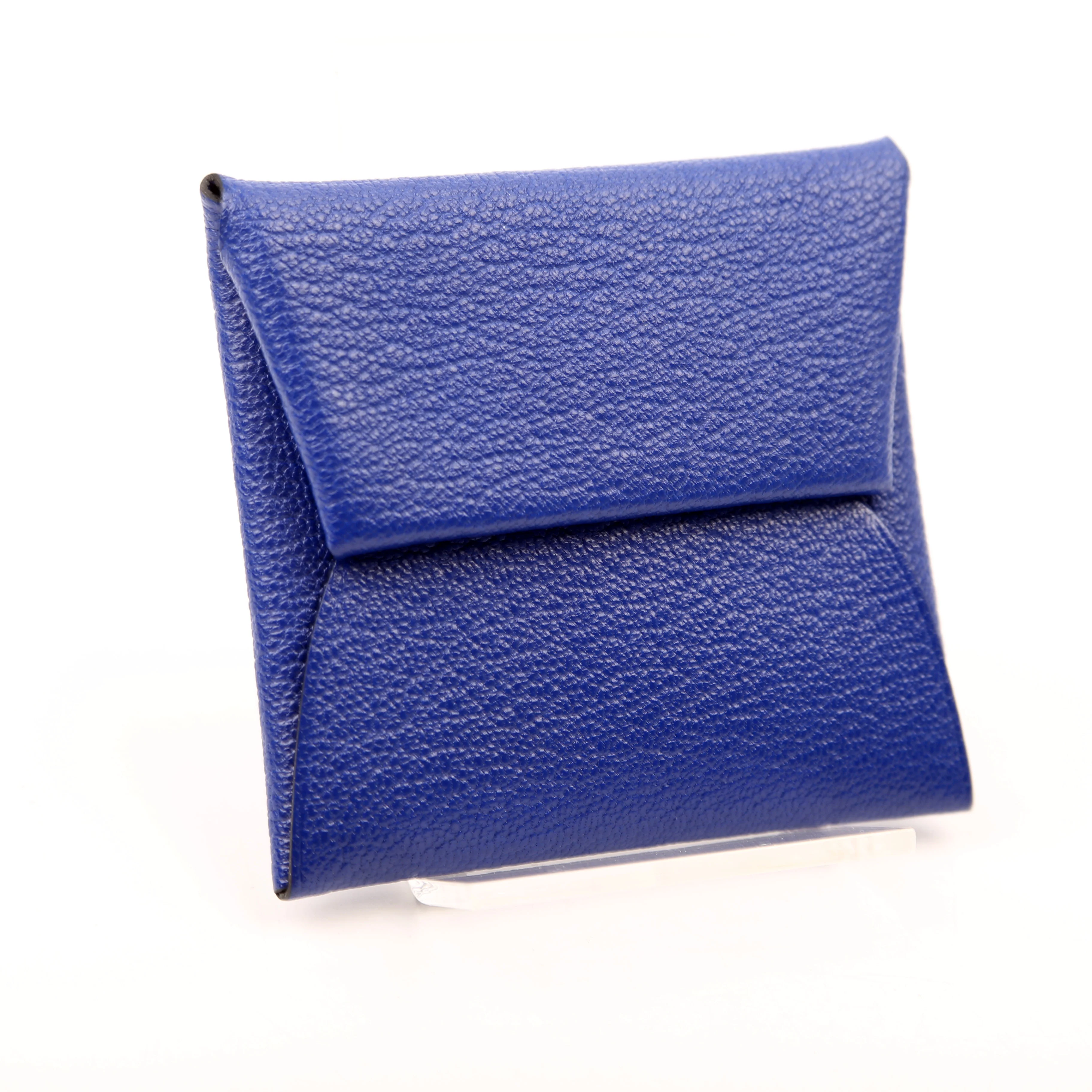 Basita Change Purse Chevre Leather Blue - Image 2