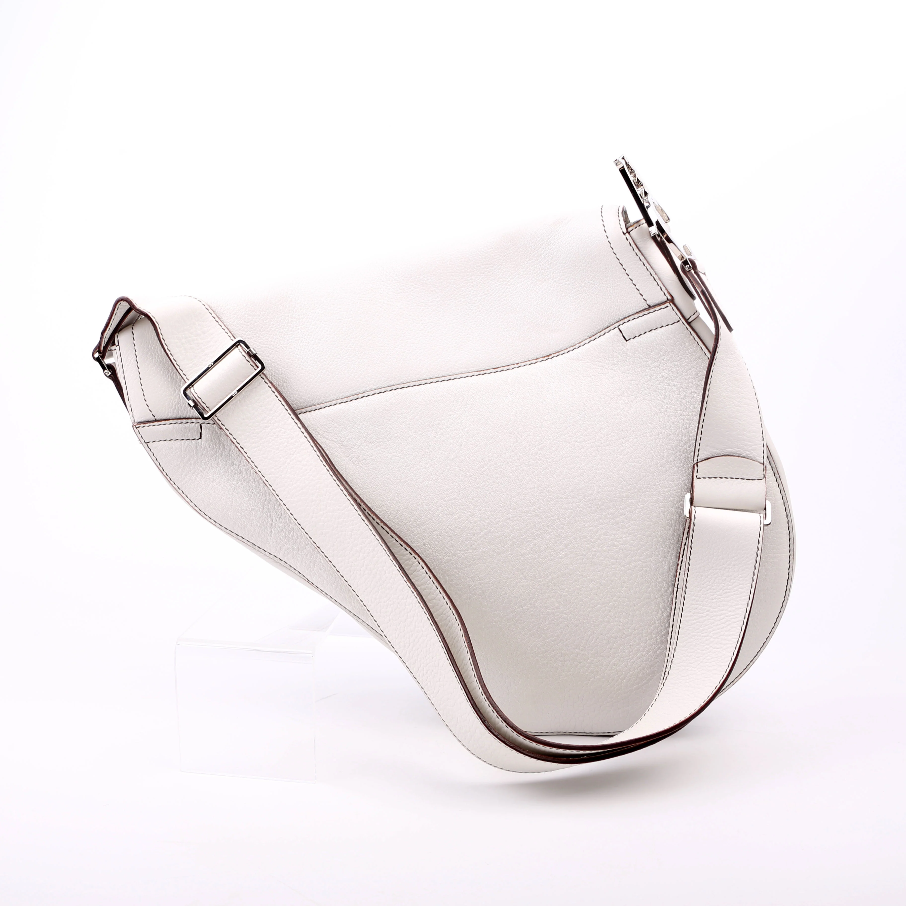 Baudrier Saddle Bag Leather White - Image 2
