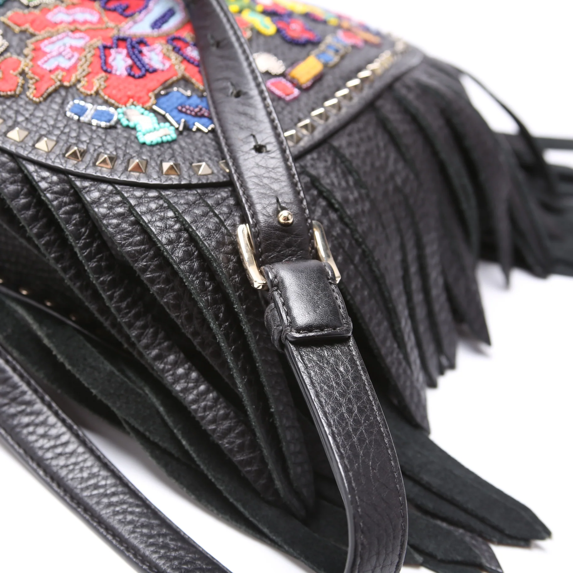 Beaded Embroidered Flap Messenger Bag - Image 5