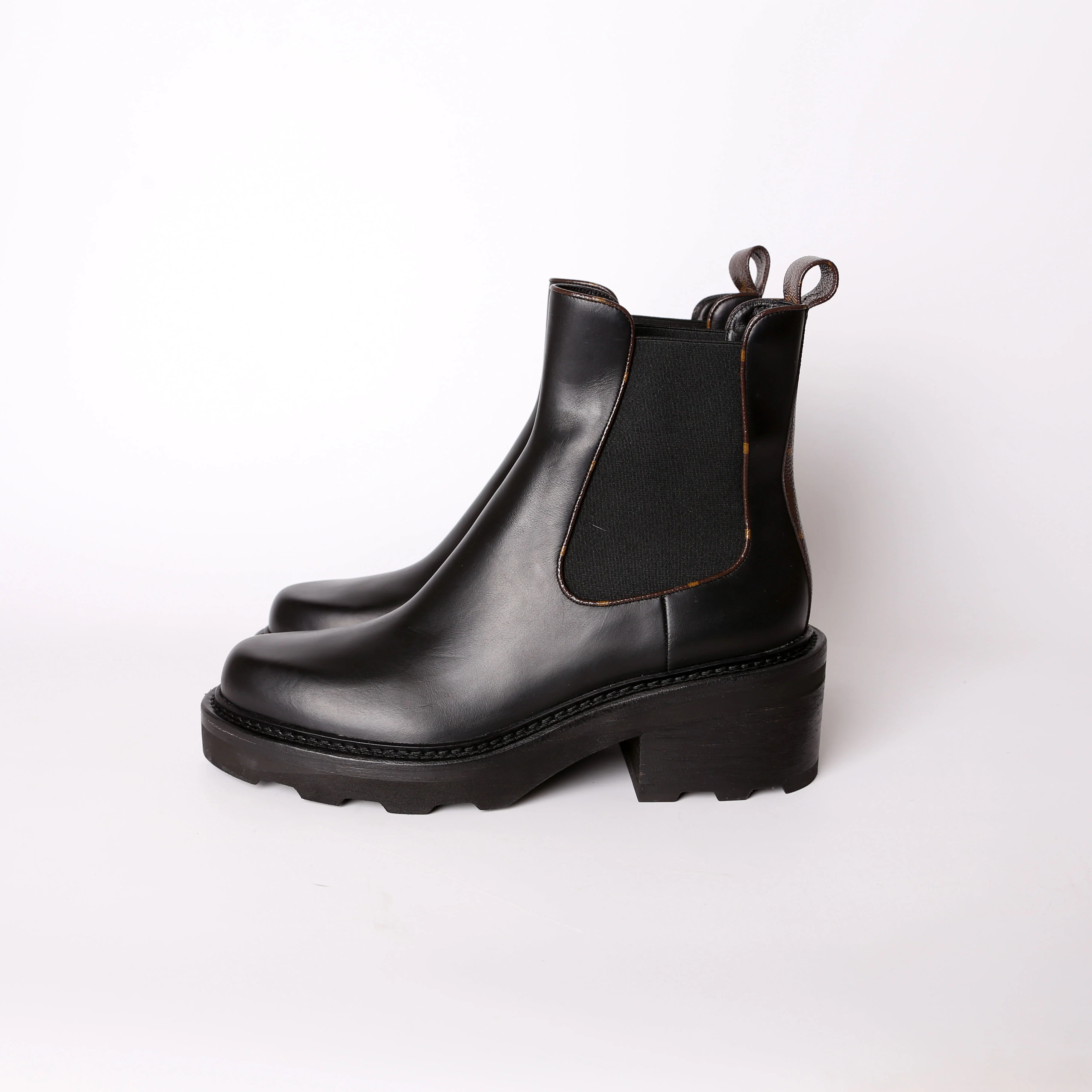 Beaubourg Leather/Monogram Ankle Boots Size 41 - Image 3
