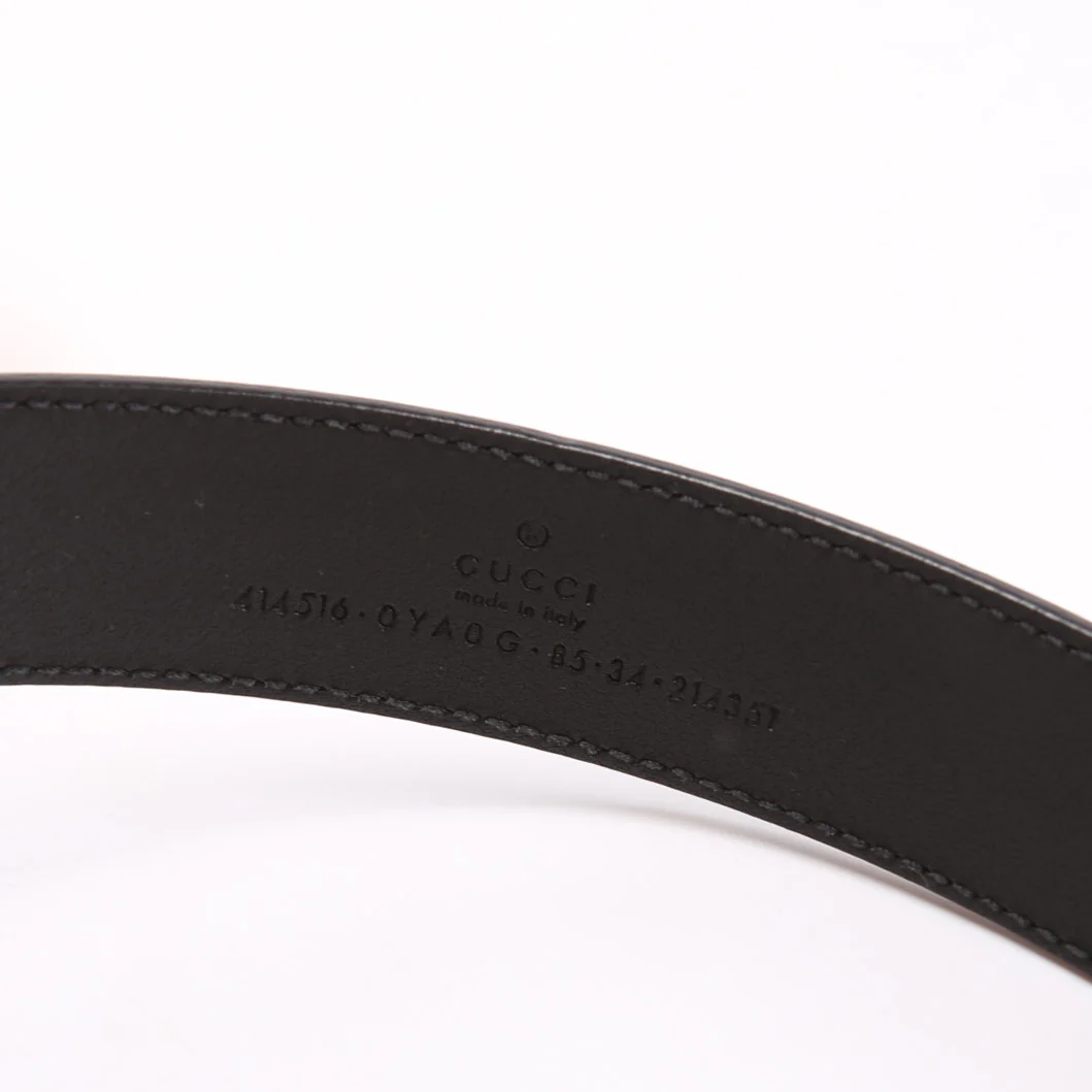 Belt: 414516 GG Marmont Size 85/34 Black/Gold - Image 4
