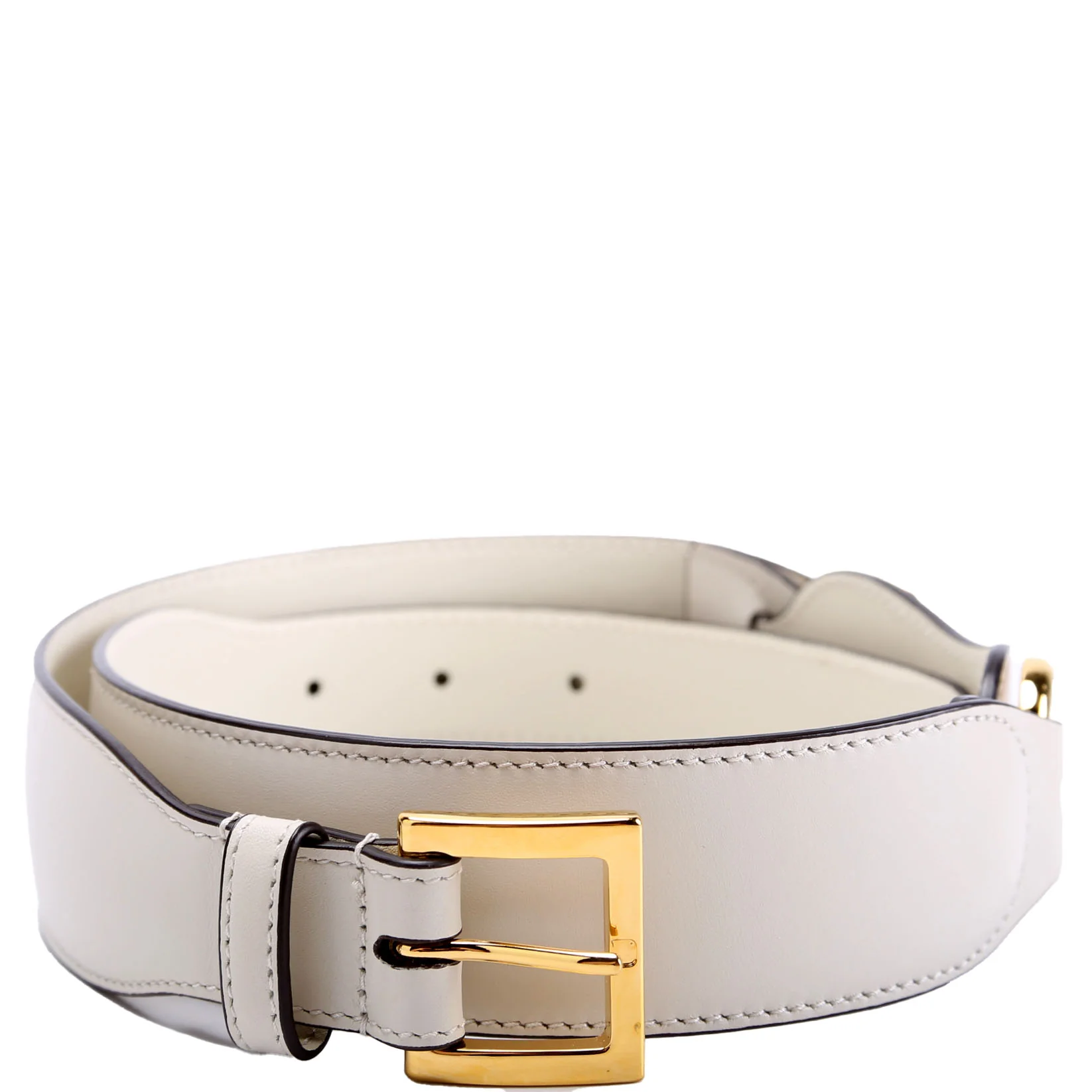 Belt: 600636 1955 Horsebit Leather Size 70/28 White