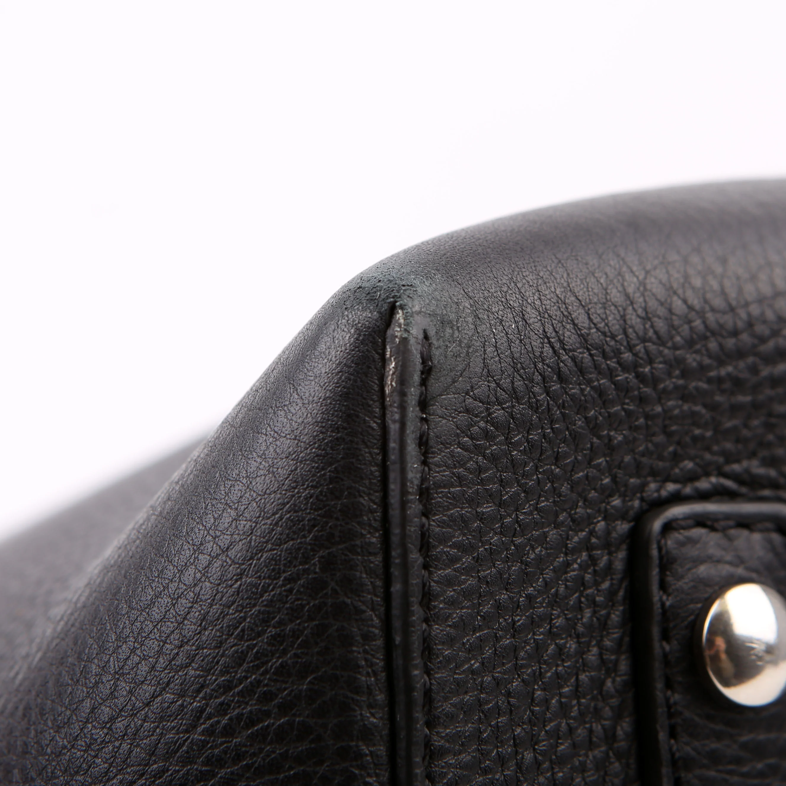 Belt Tote Bag Medium Leather Black - Image 5
