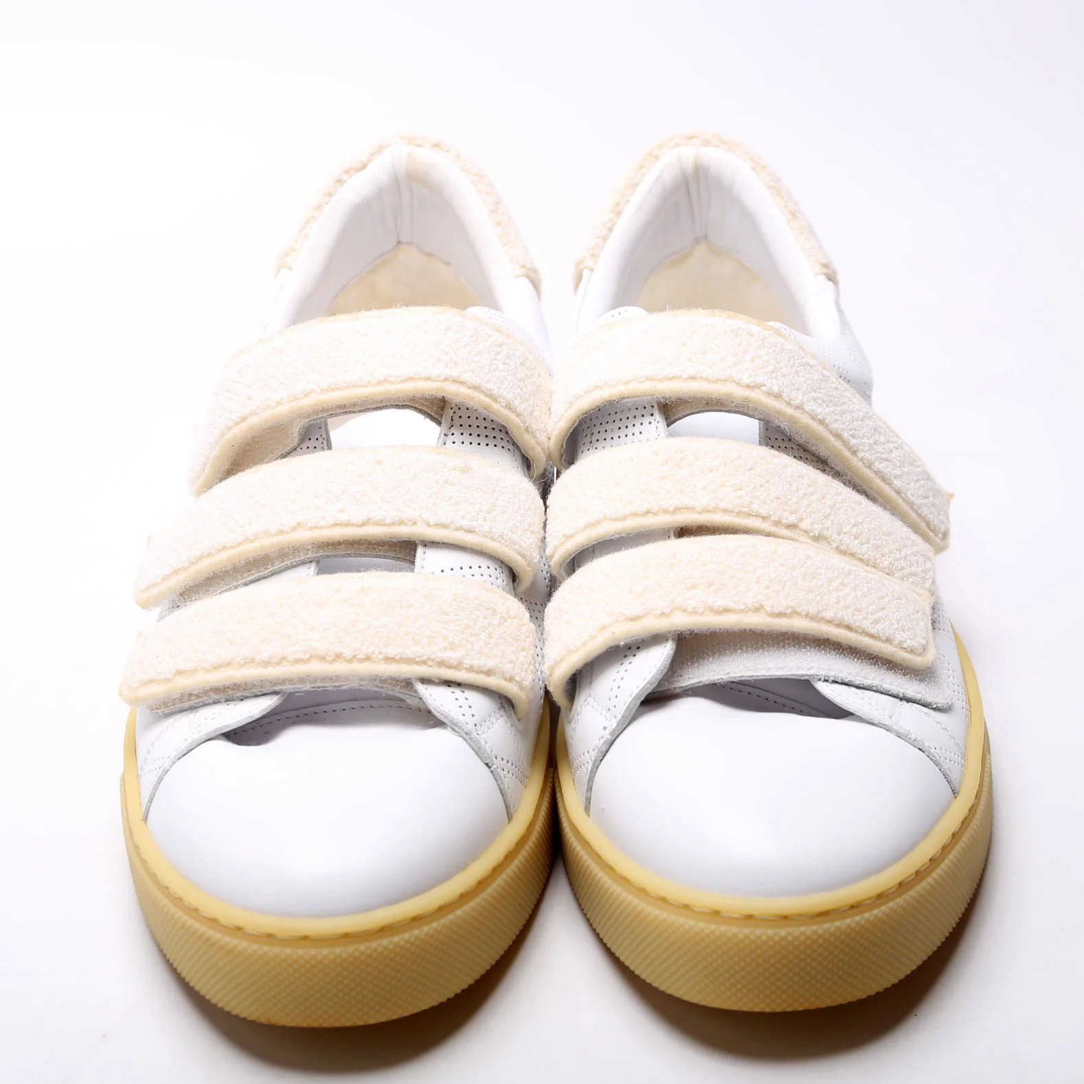 Bert Low Top Velcro Perfect Leather Sneakers Size 40 White - Image 2
